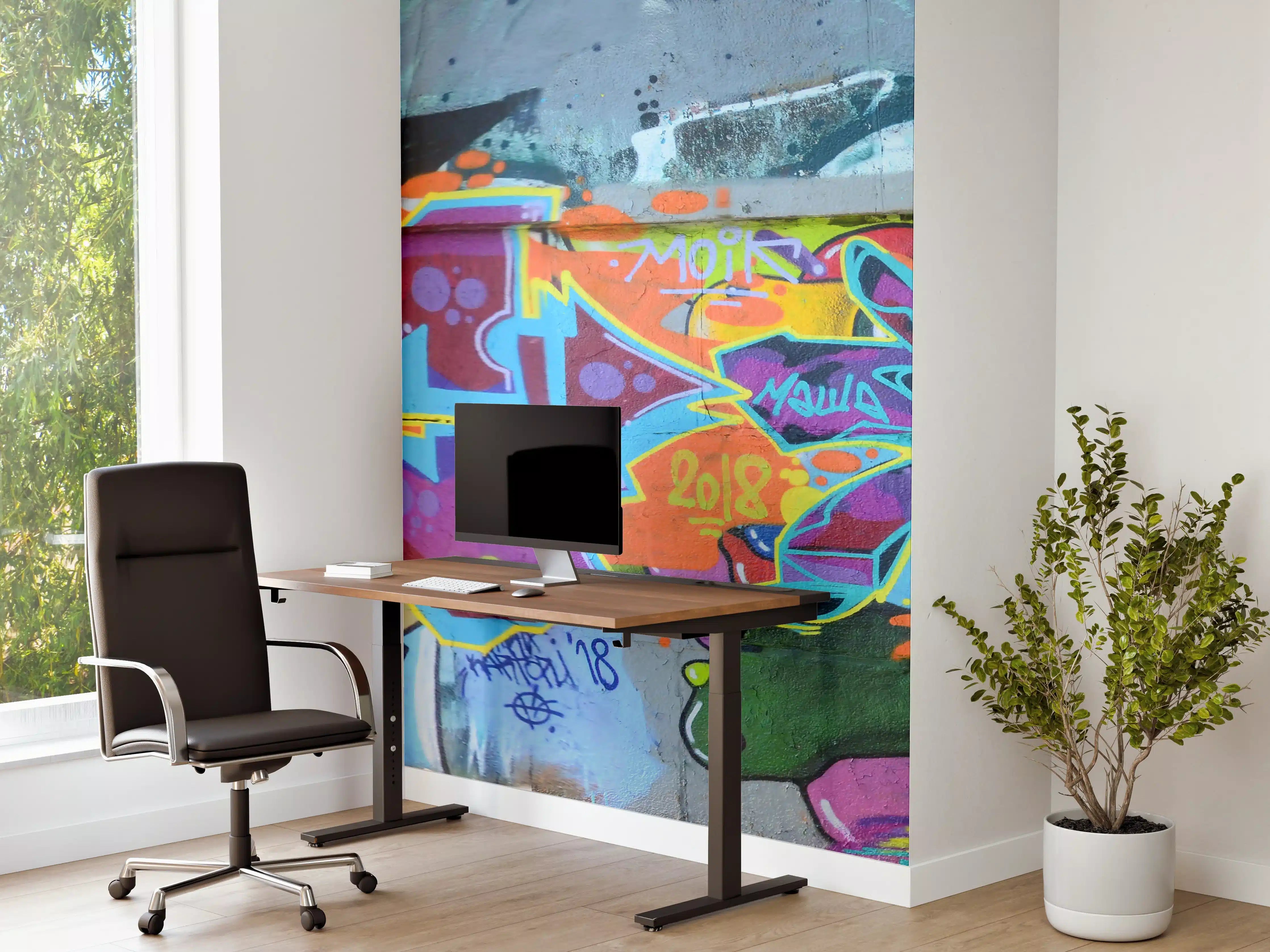 Büro Wandgestaltung - Bunte Graffiti-Wandkunst