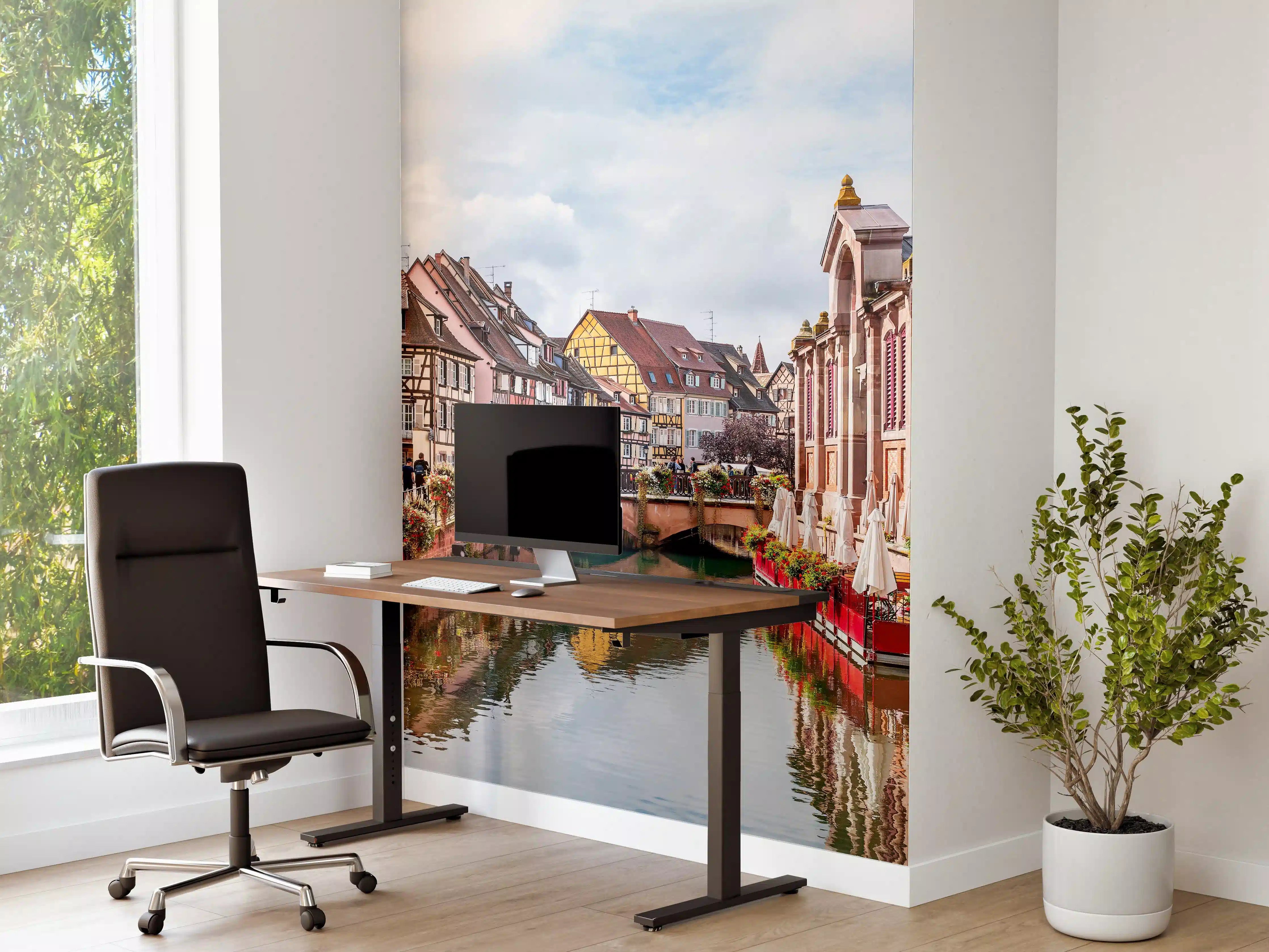 Büro Wandgestaltung - Bunte Häuser am Fluss in Colmar
