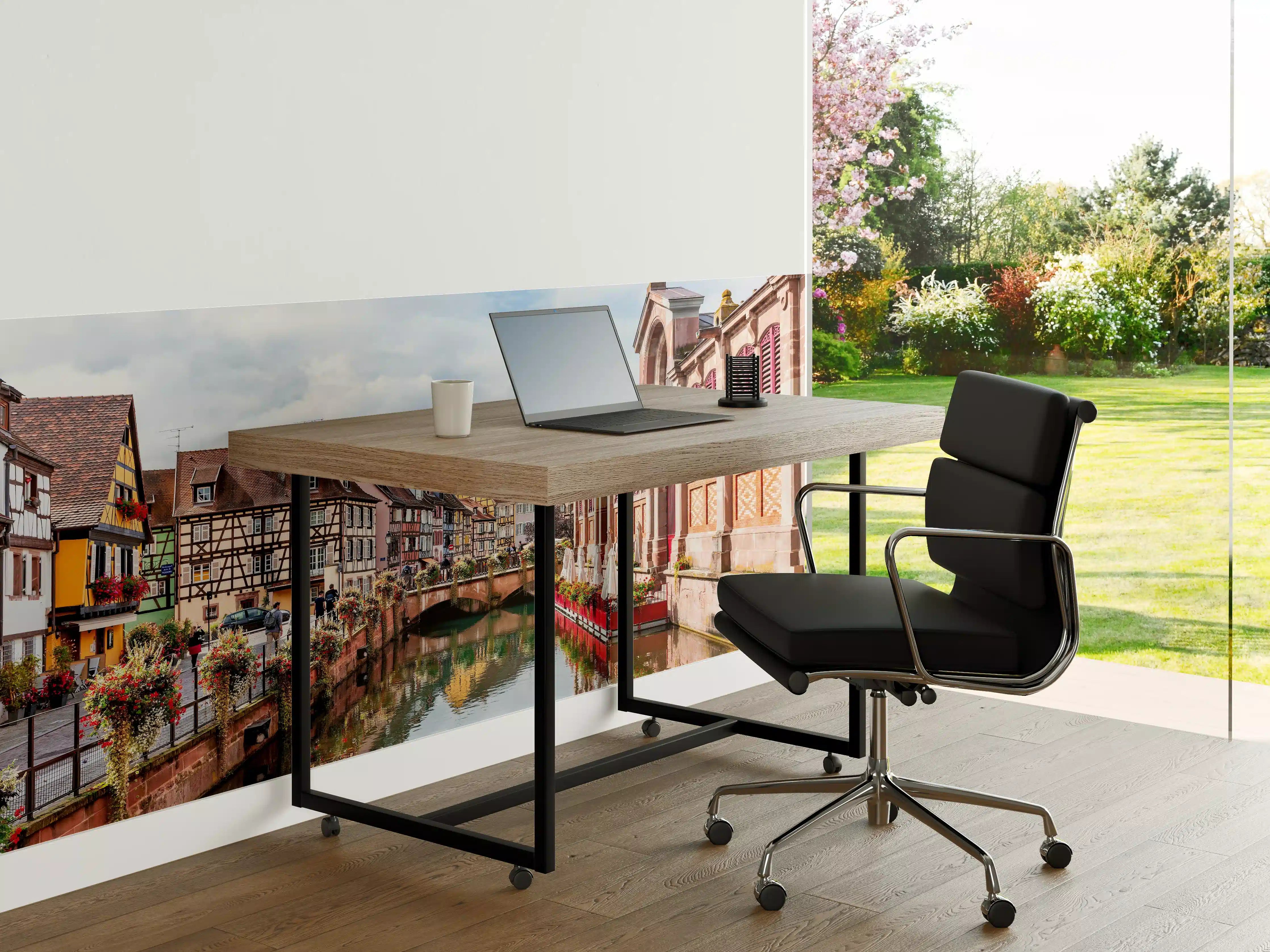 Büro Wandgestaltung - Bunte Häuser am Fluss in Colmar