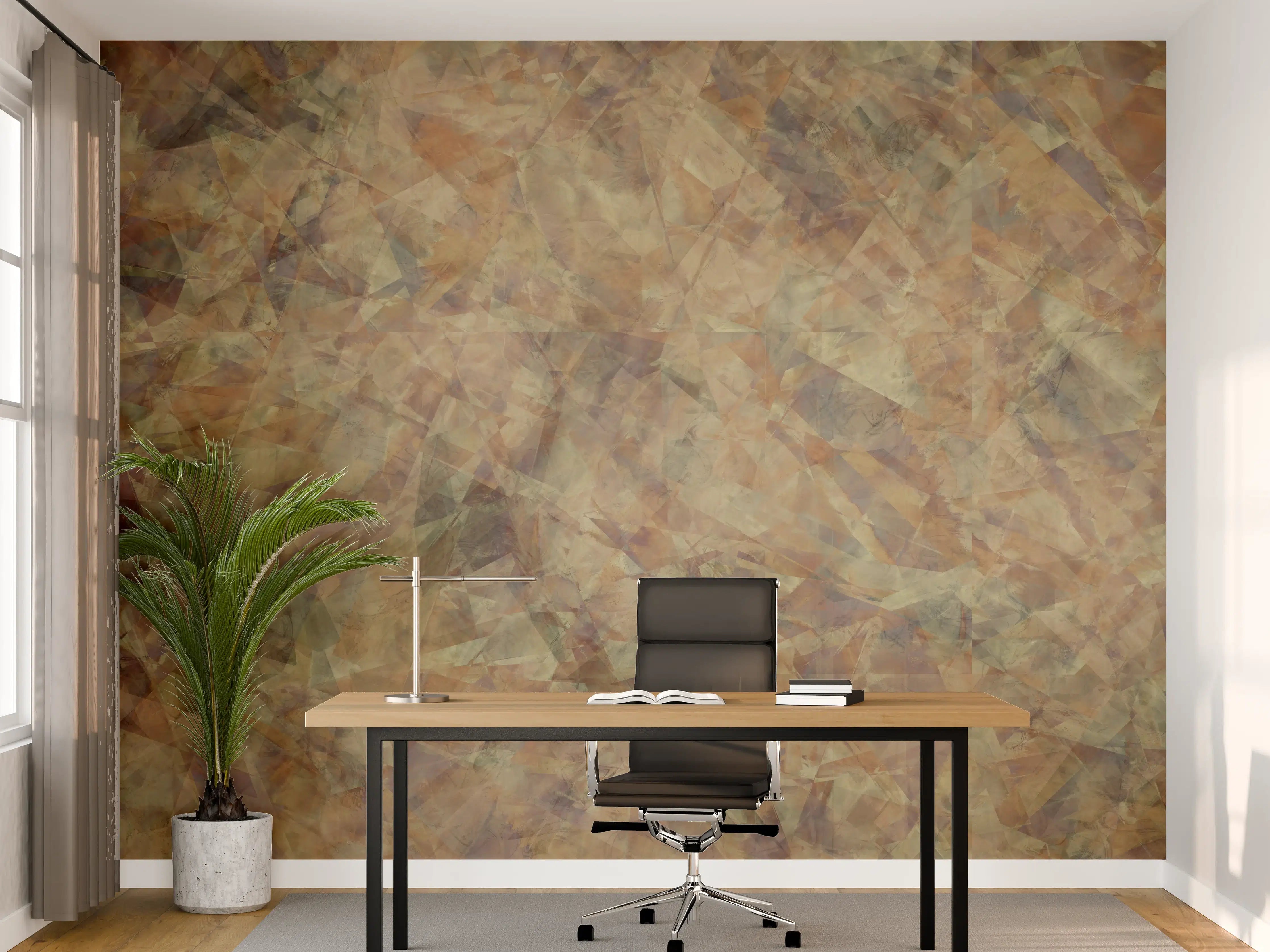 Büro Wandgestaltung - Bunte Kristallförmige Wandtextur
