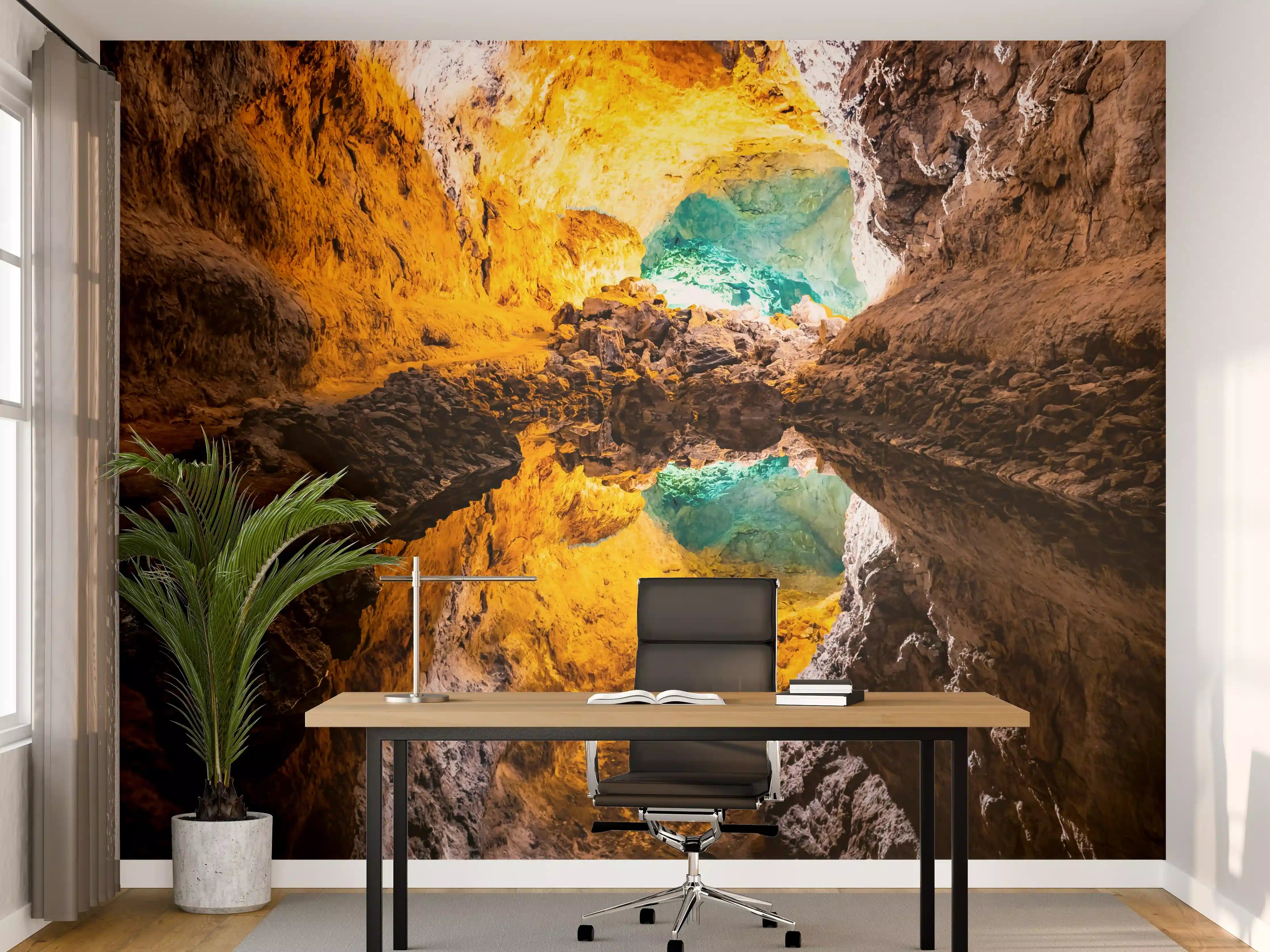 Büro Wandgestaltung - Bunte Lavaröhre in Spanien