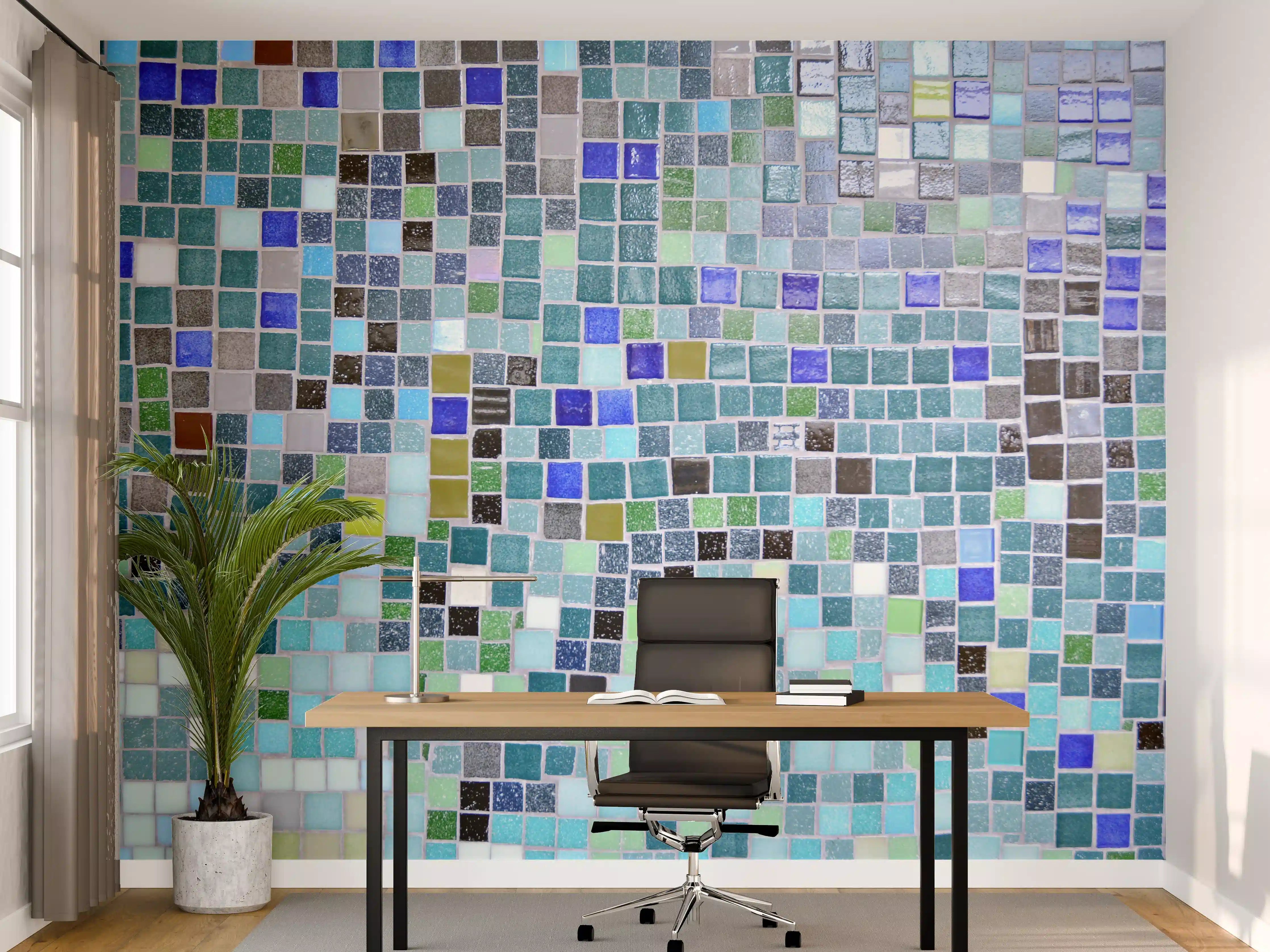 Büro Wandgestaltung - Bunte Mosaikfliesen-Wand