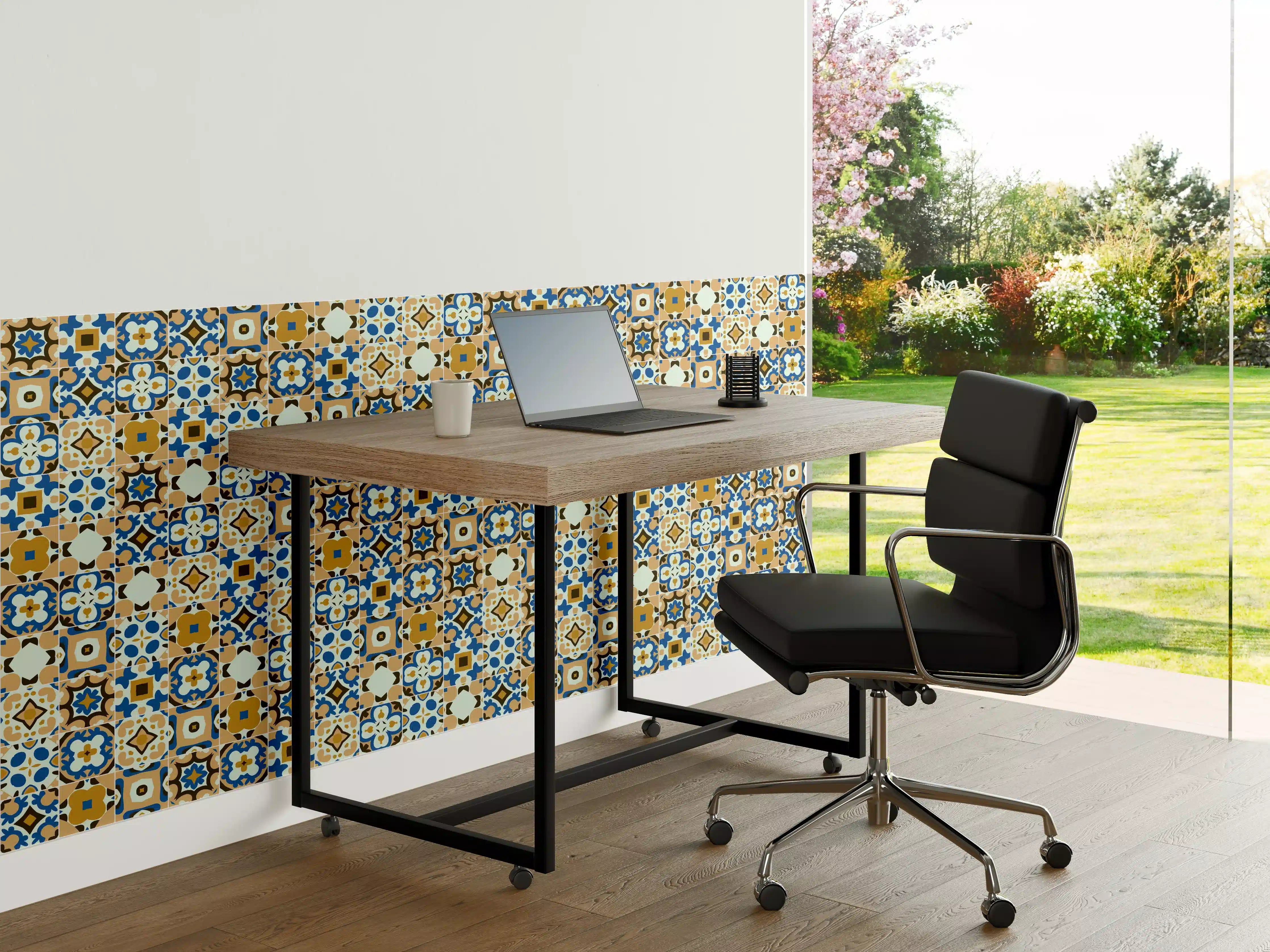 Büro Wandgestaltung - Bunte Mosaikfliesen mit mediterranem Flair