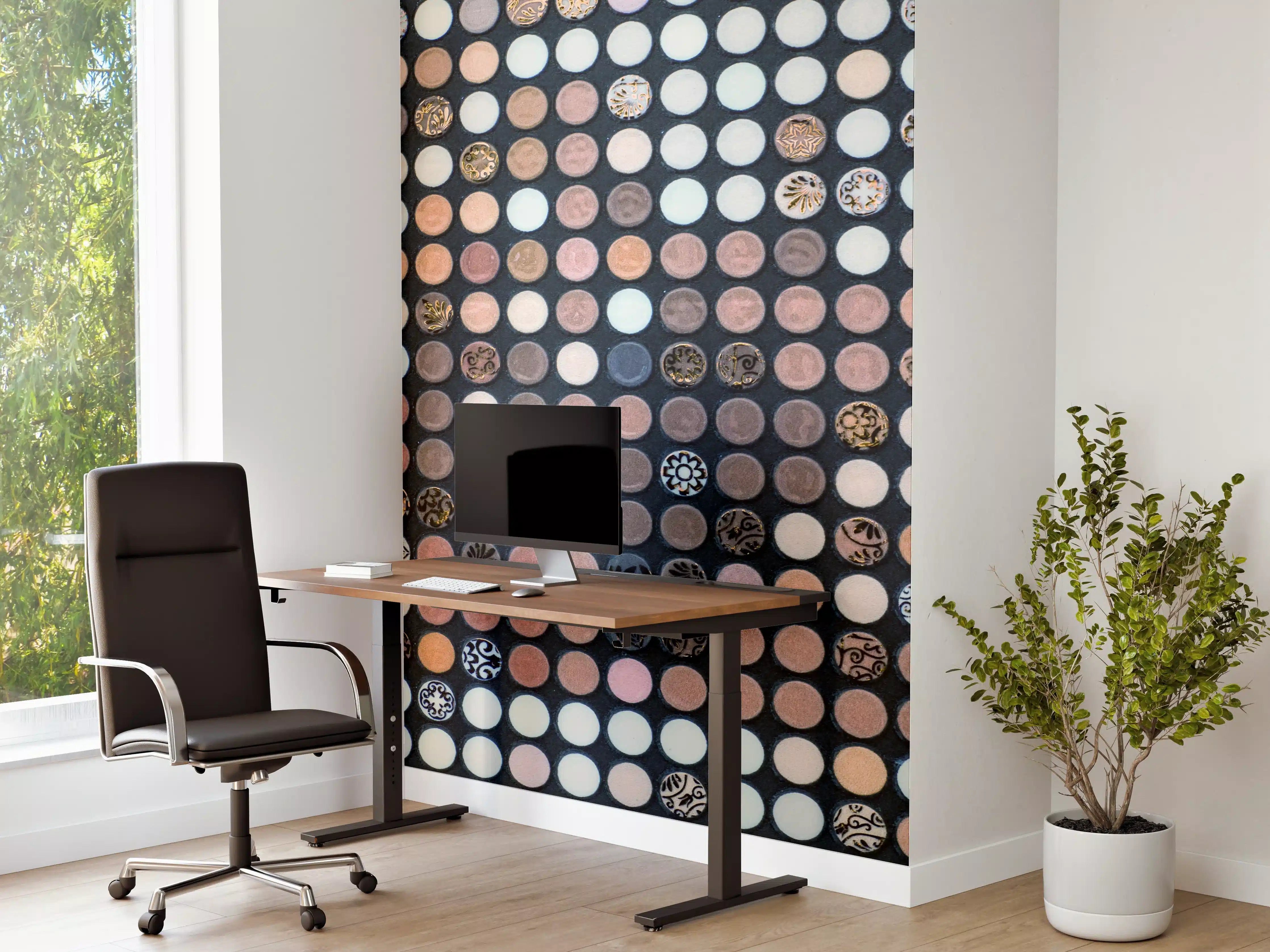 Büro Wandgestaltung - Bunte Mosaikwelt aus runden Scheiben