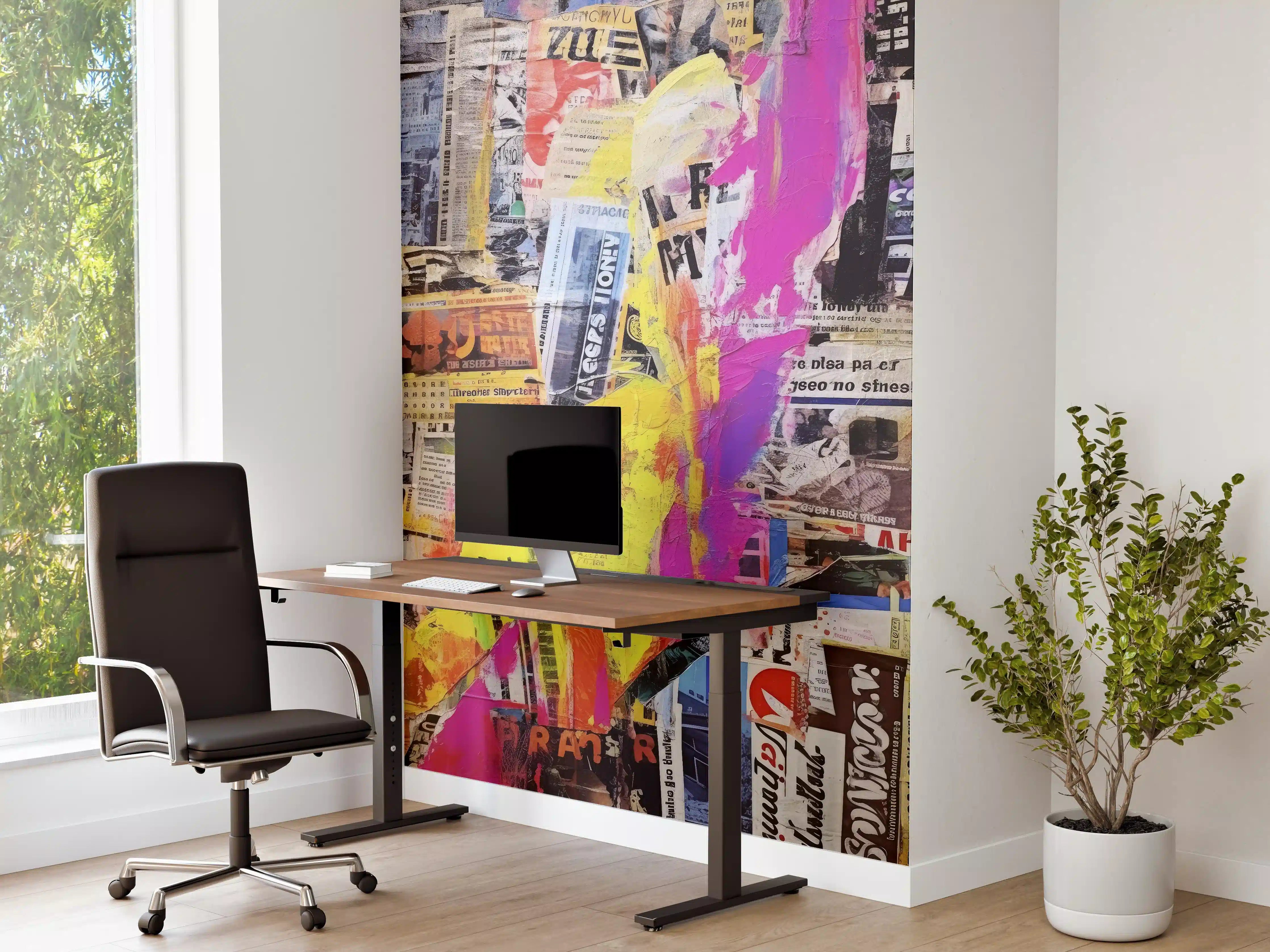 Büro Wandgestaltung - Bunte Papier-Collage Kunst