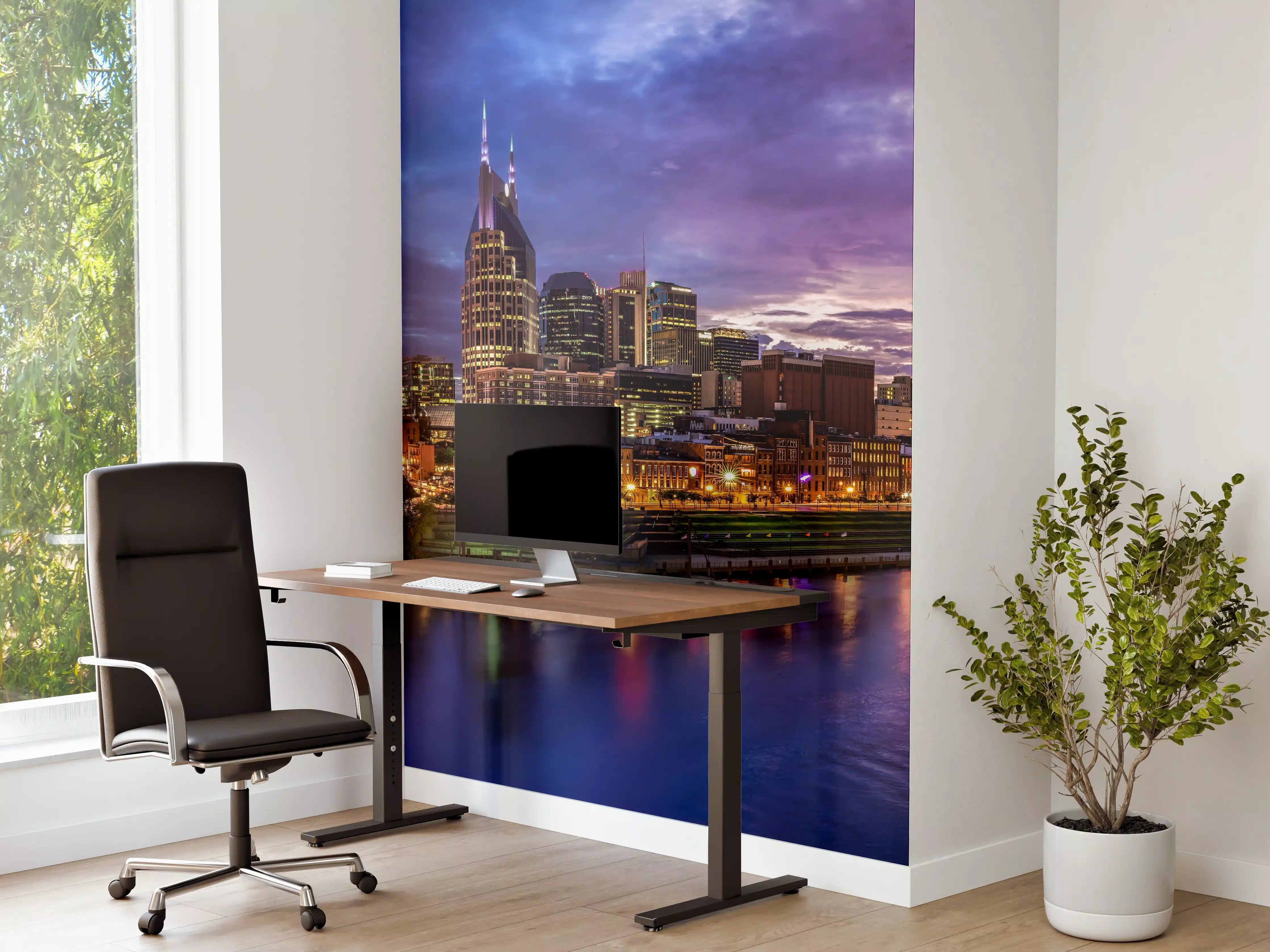 Büro Wandgestaltung - Bunte Skyline von Nashville