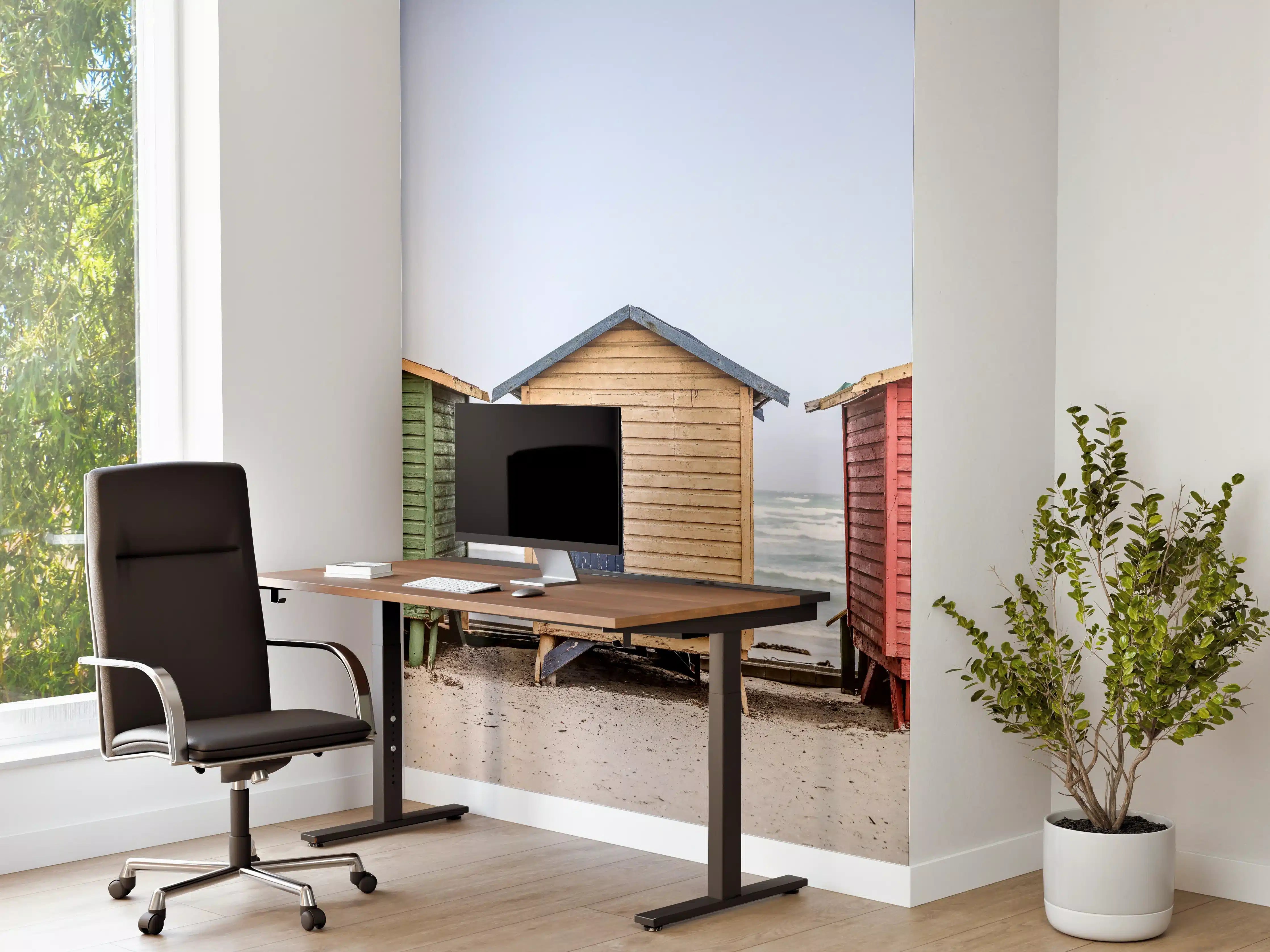 Büro Wandgestaltung - Bunte Strandhaus-Trio