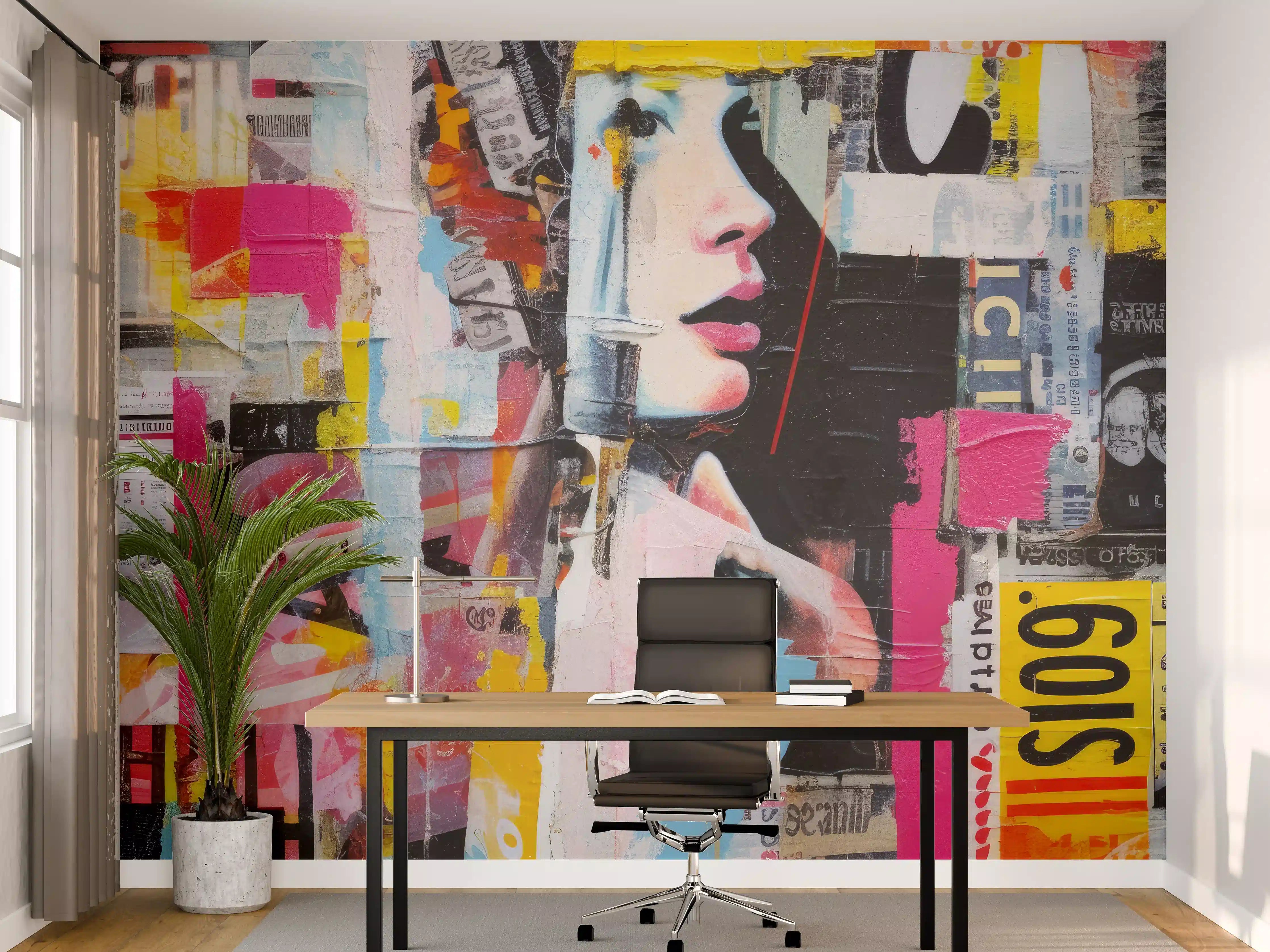 Büro Wandgestaltung - Bunte Urban-Art-Kollage