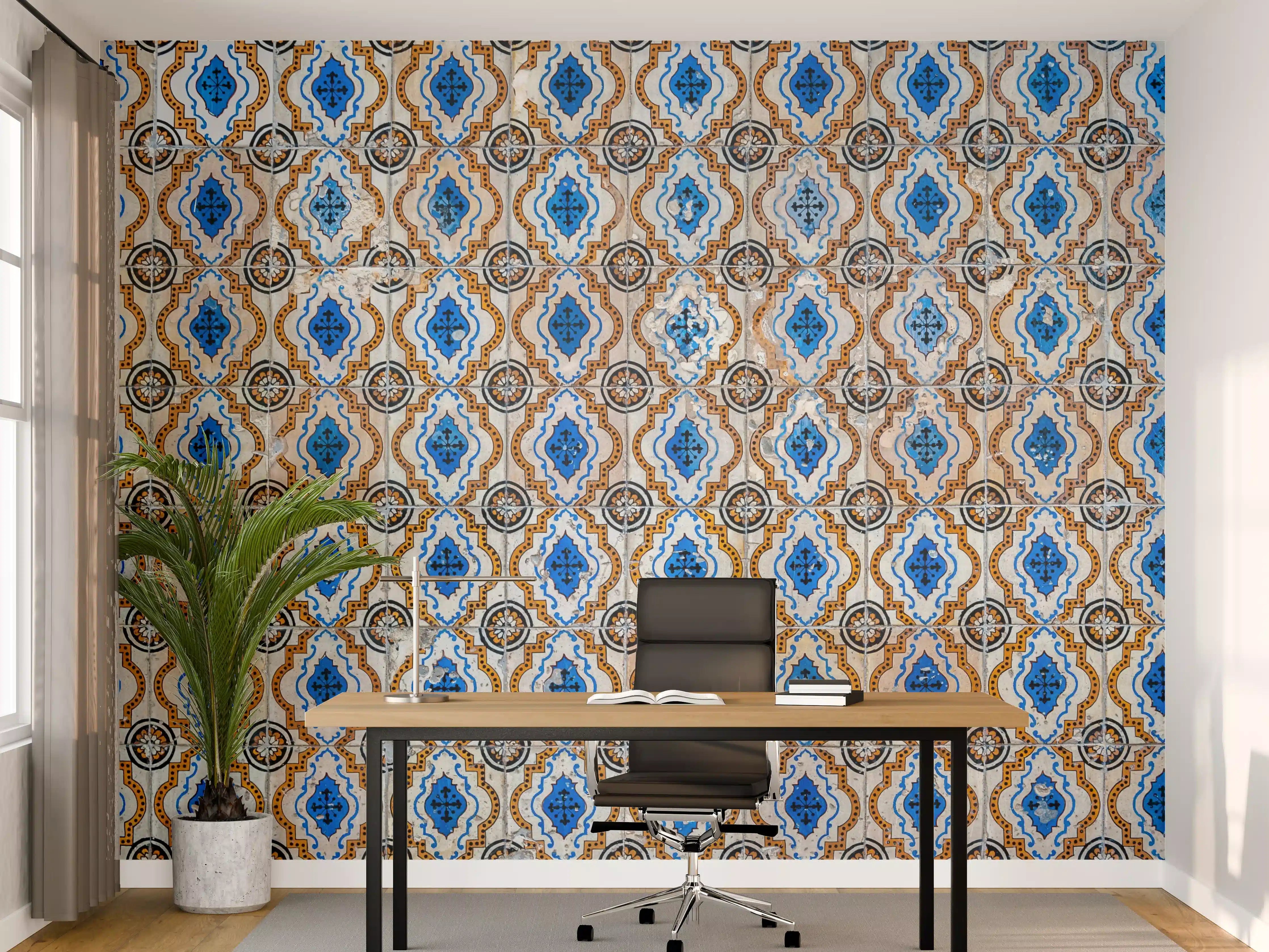 Büro Wandgestaltung - Bunte arabeske Fliesenmuster