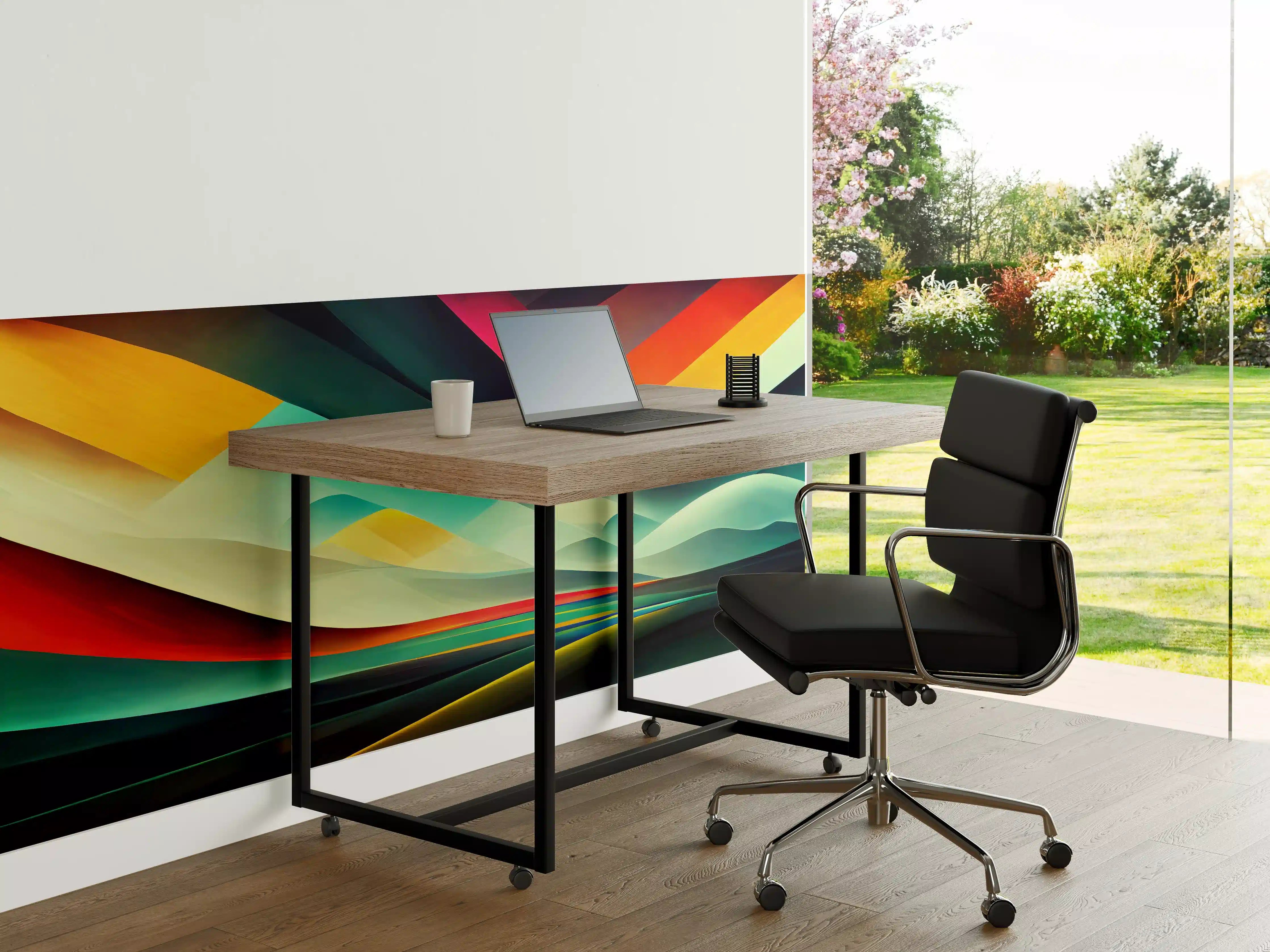 Büro Wandgestaltung - Bunte dynamische Linien Textur