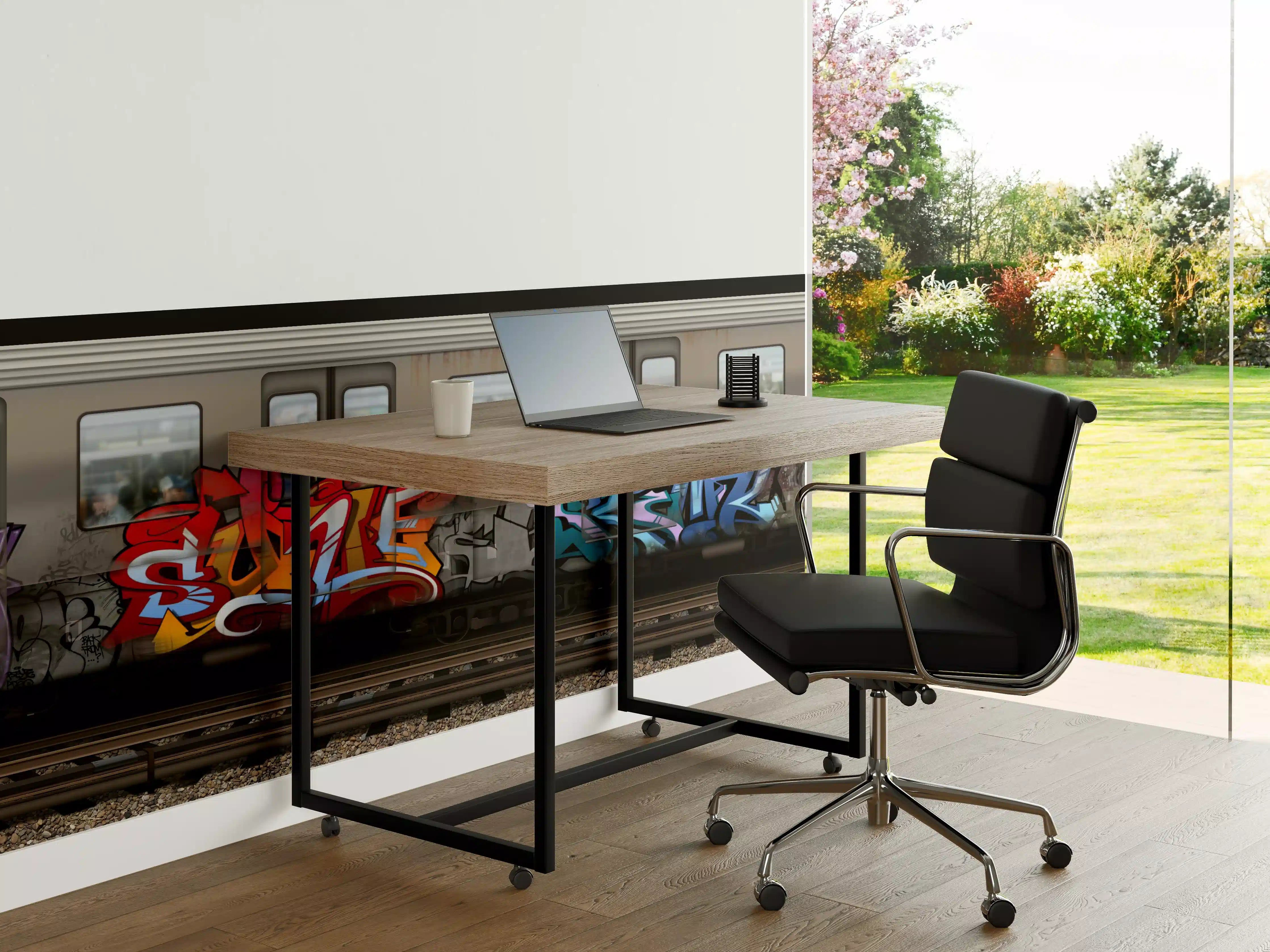 Büro Wandgestaltung - Bunter Graffiti-Zug Kunstwerk