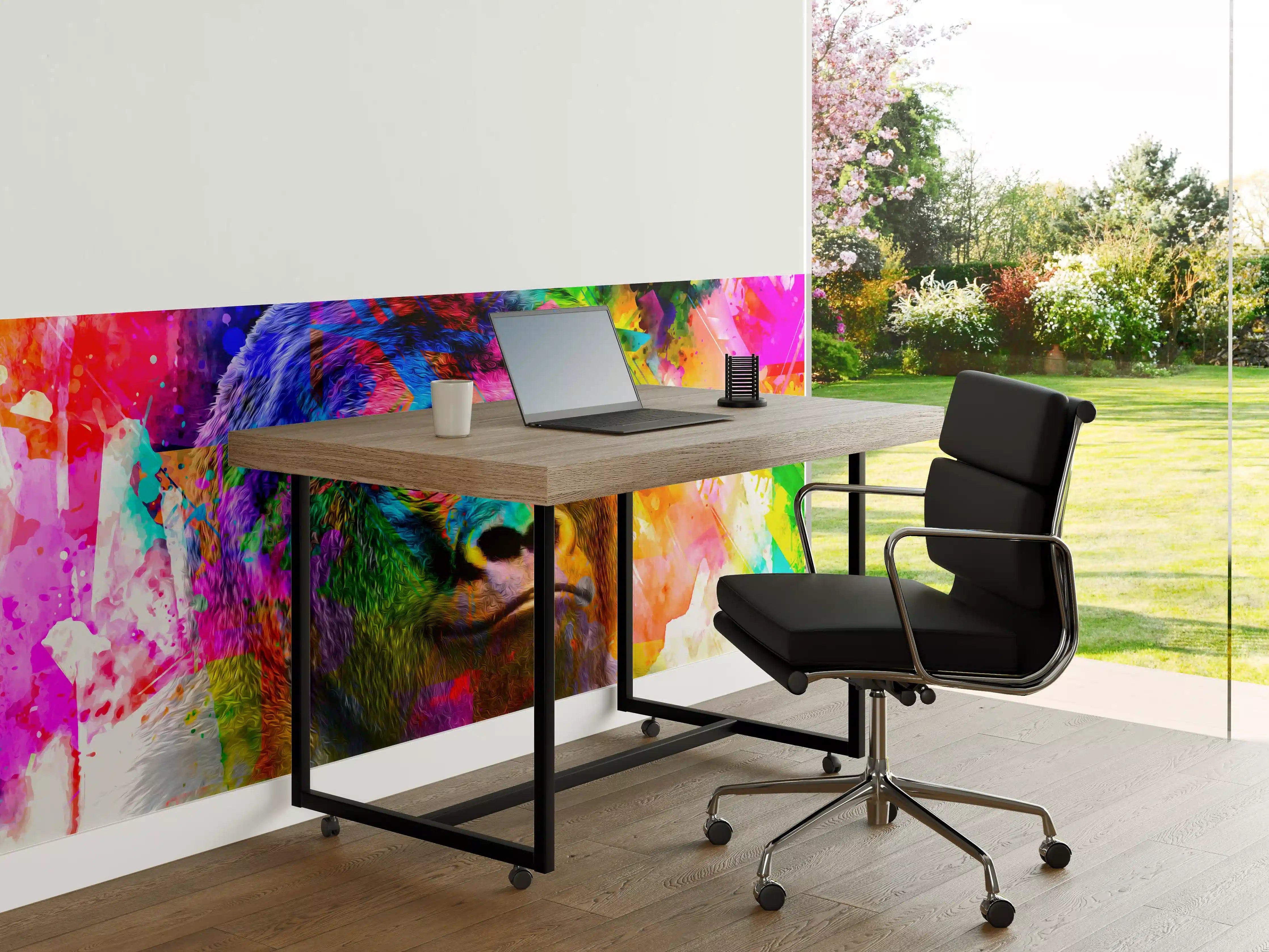 Büro Wandgestaltung - Bunter abstrakter Gorillakopf