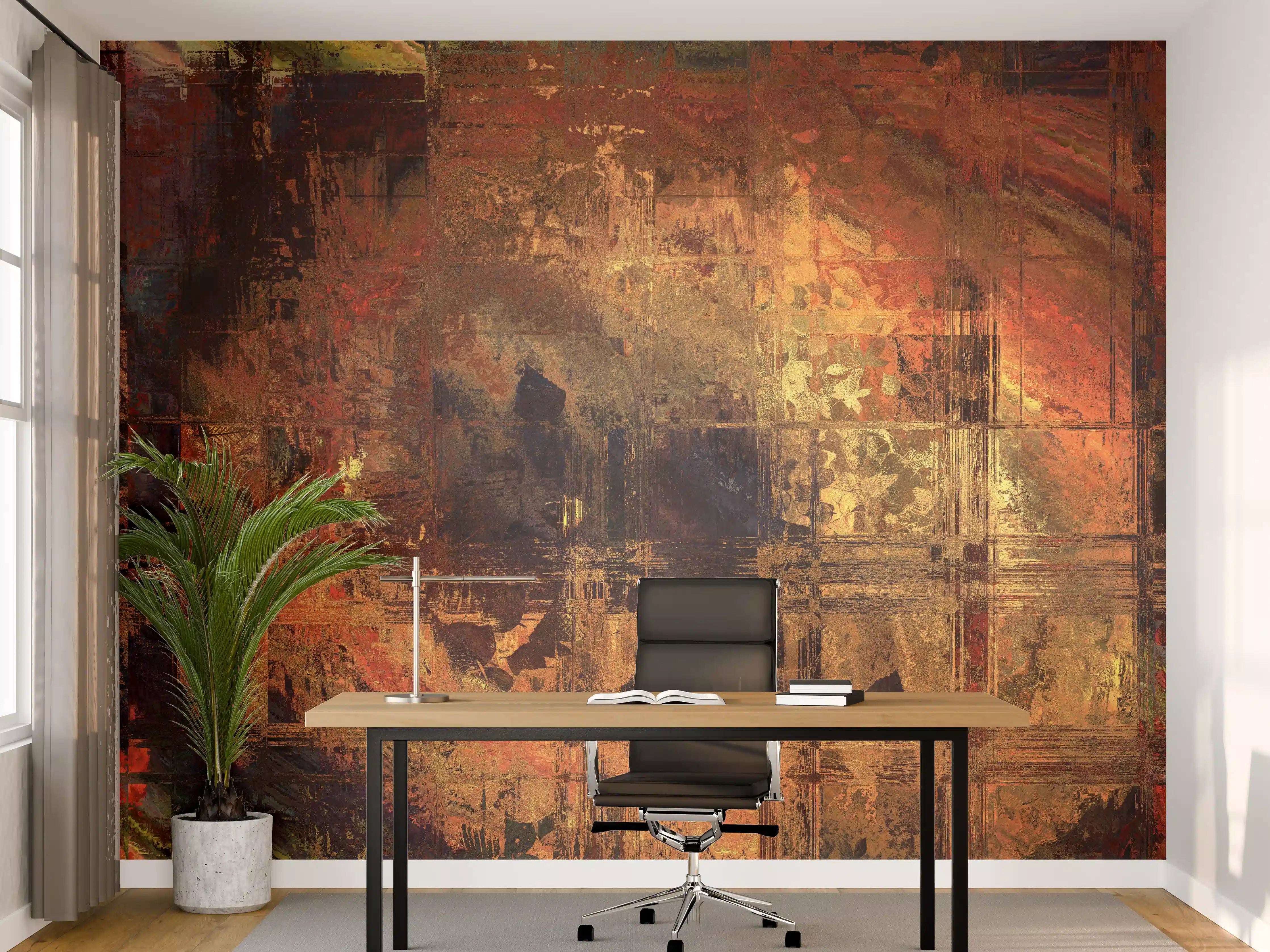 Büro Wandgestaltung - Buntes Abstrakt Herbstfarben Gemälde