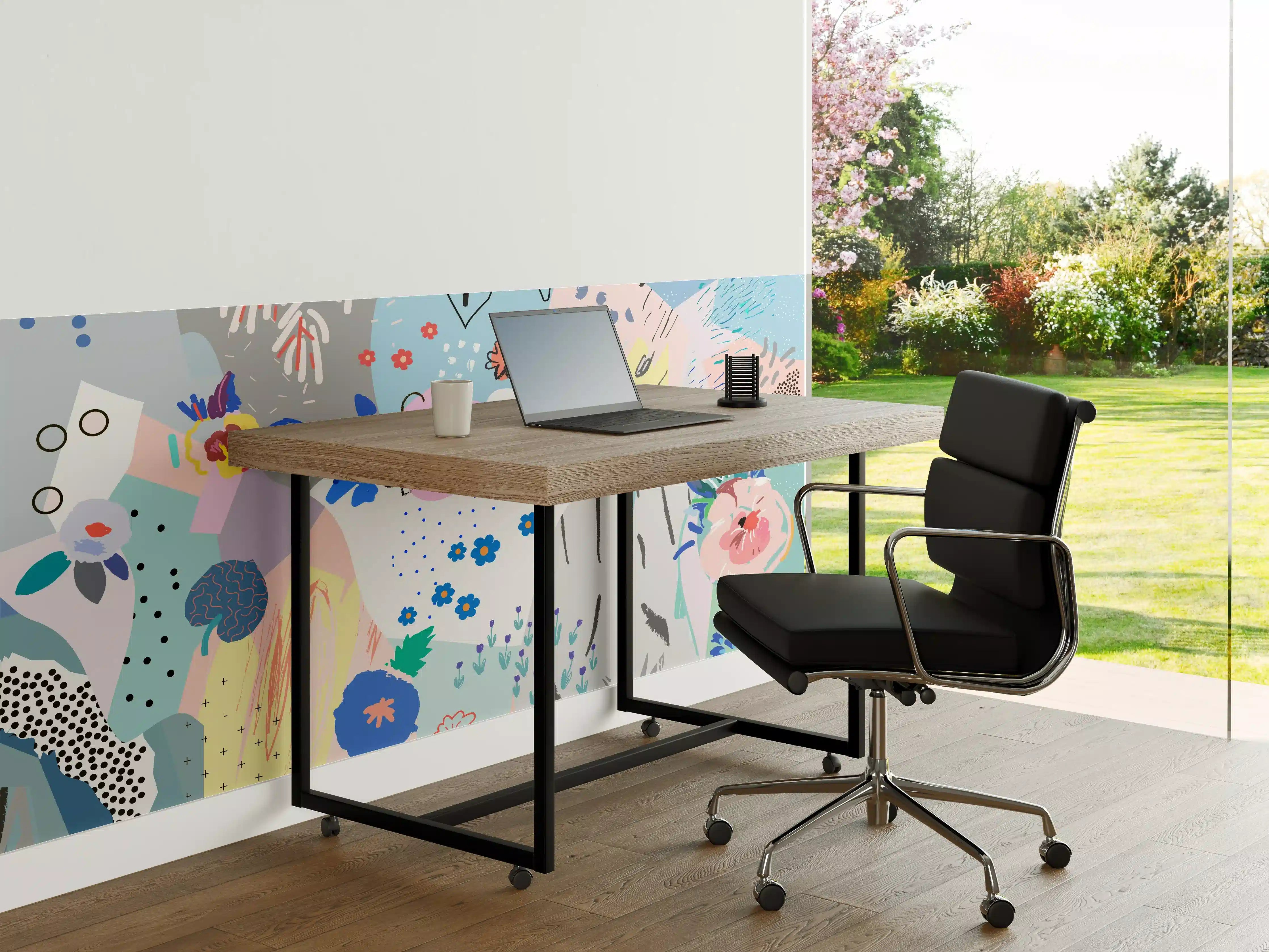 Büro Wandgestaltung - Buntes Abstraktes Blumenmuster