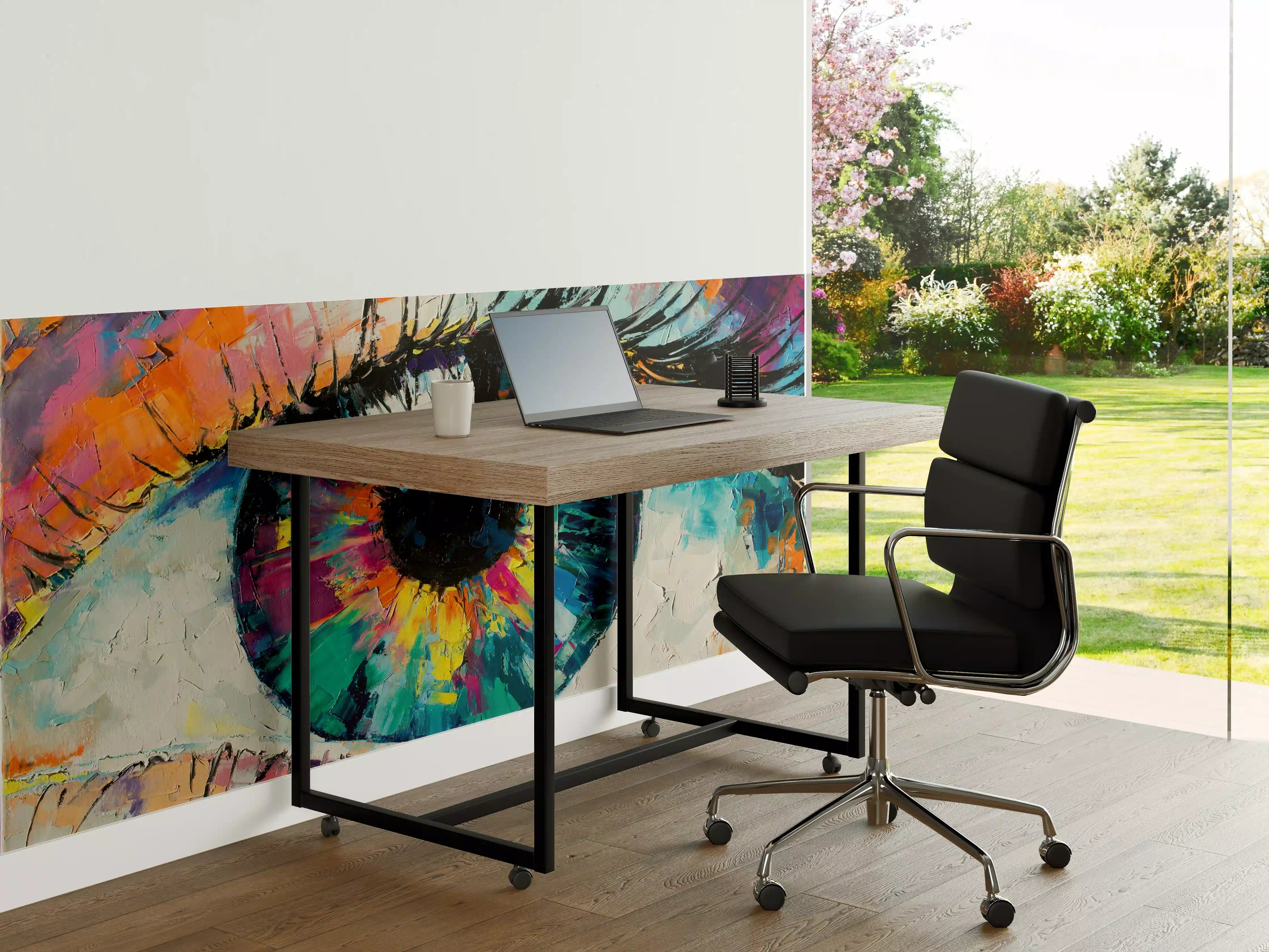 Büro Wandgestaltung - Buntes Augenportrait im expressionistischen Stil