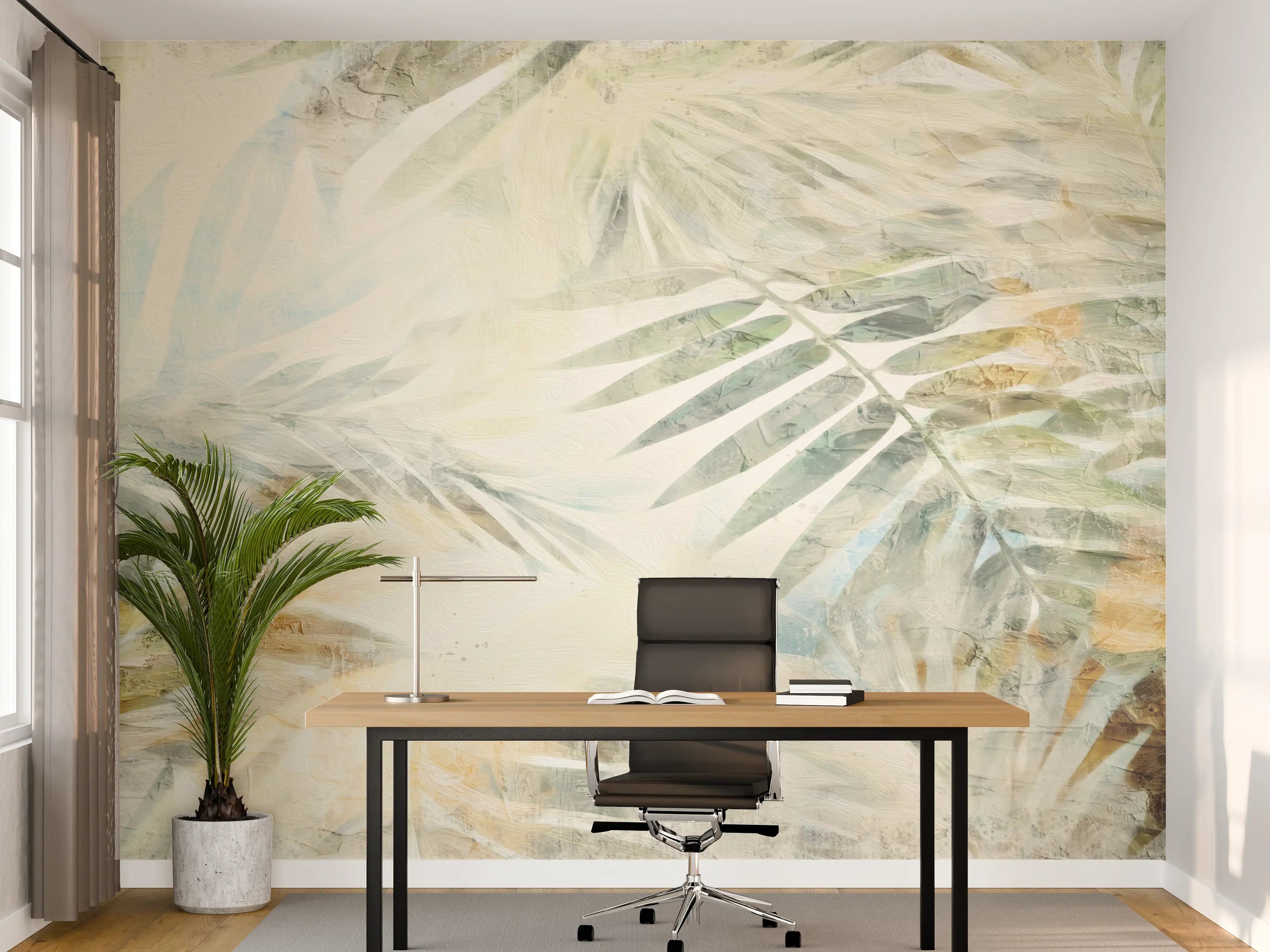 Büro Wandgestaltung - Buntes Dschungel Gemälde