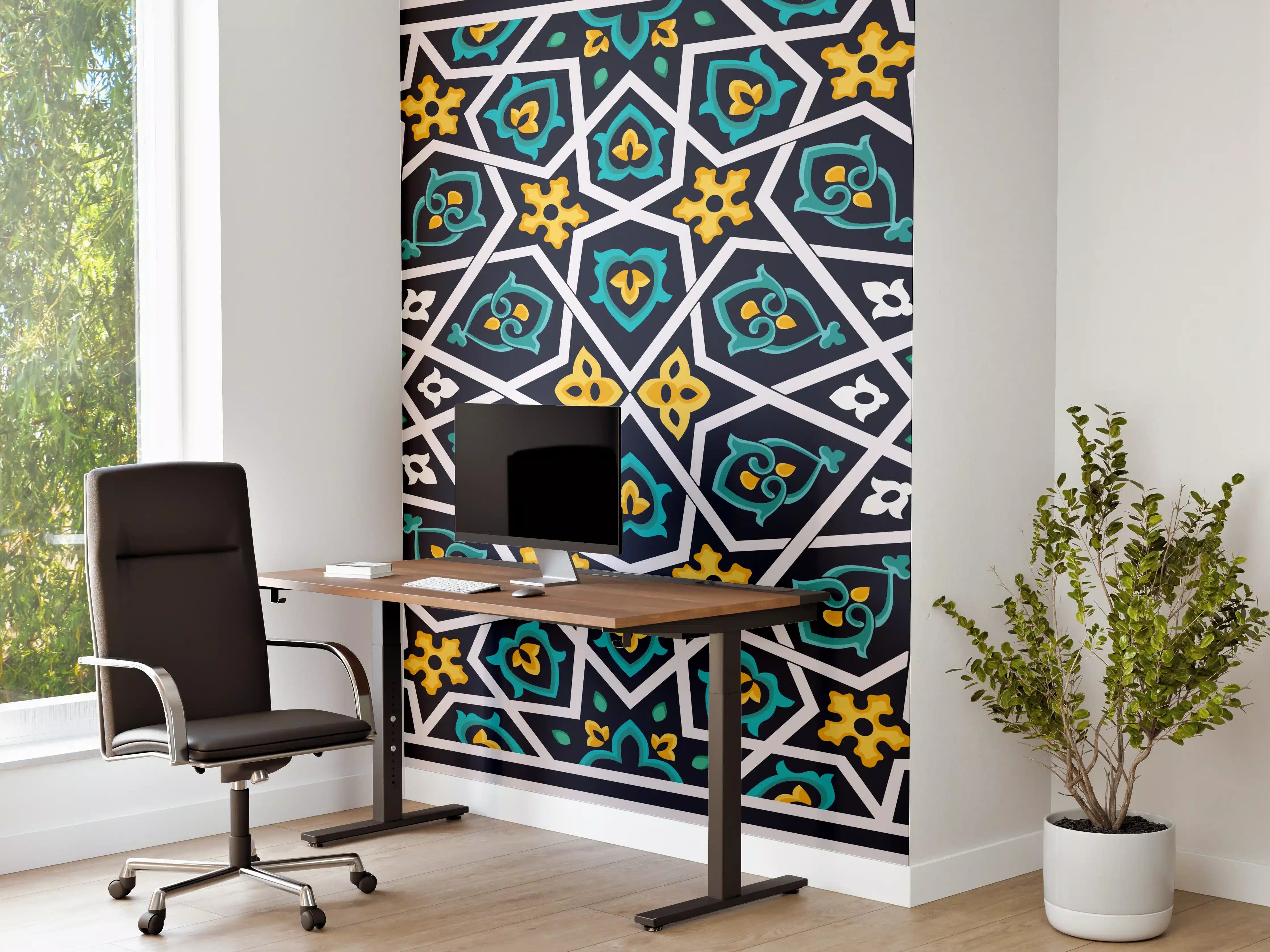 Büro Wandgestaltung - Buntes Ethno-Muster Design