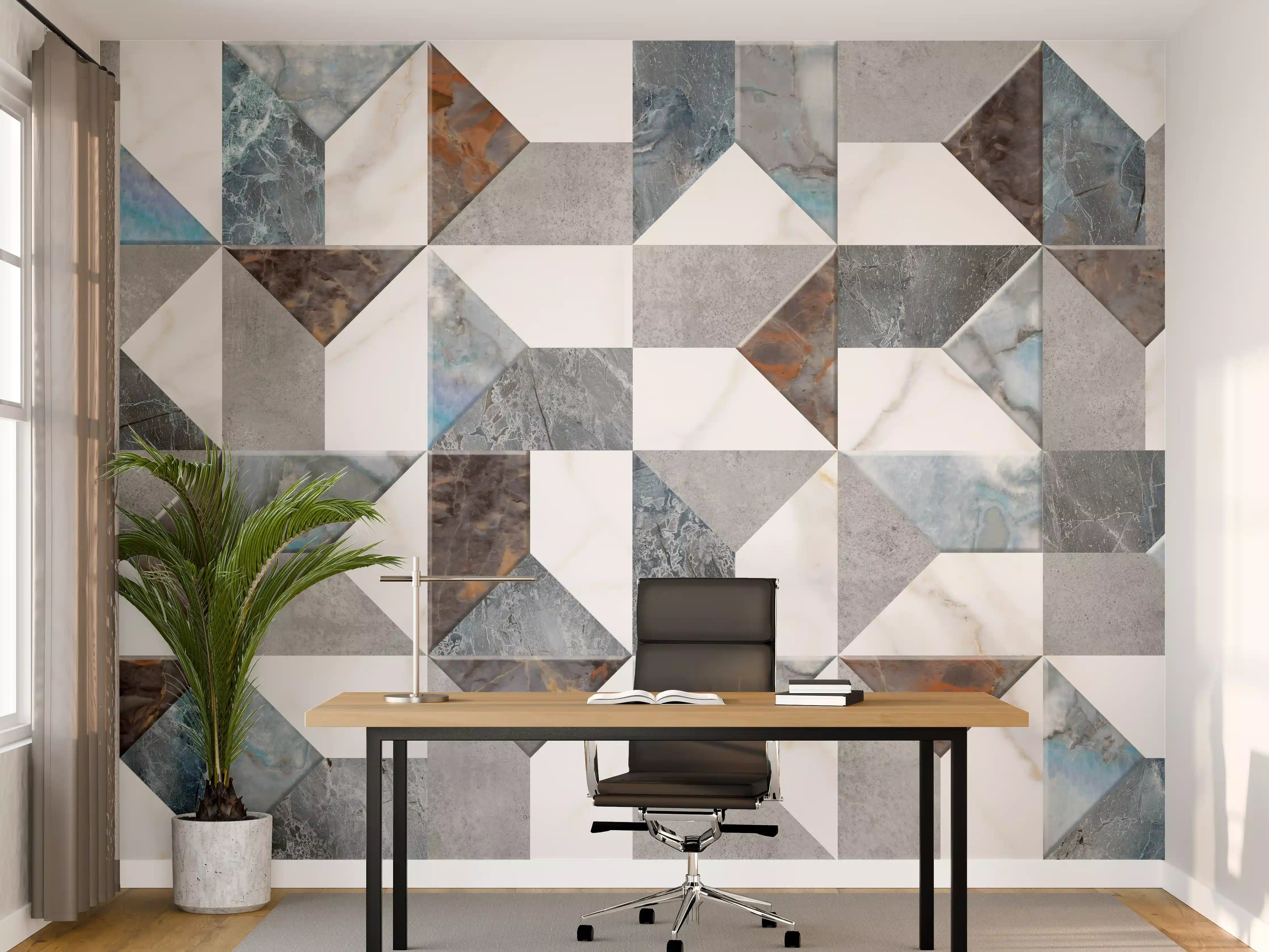 Büro Wandgestaltung - Buntes Fliesenmuster