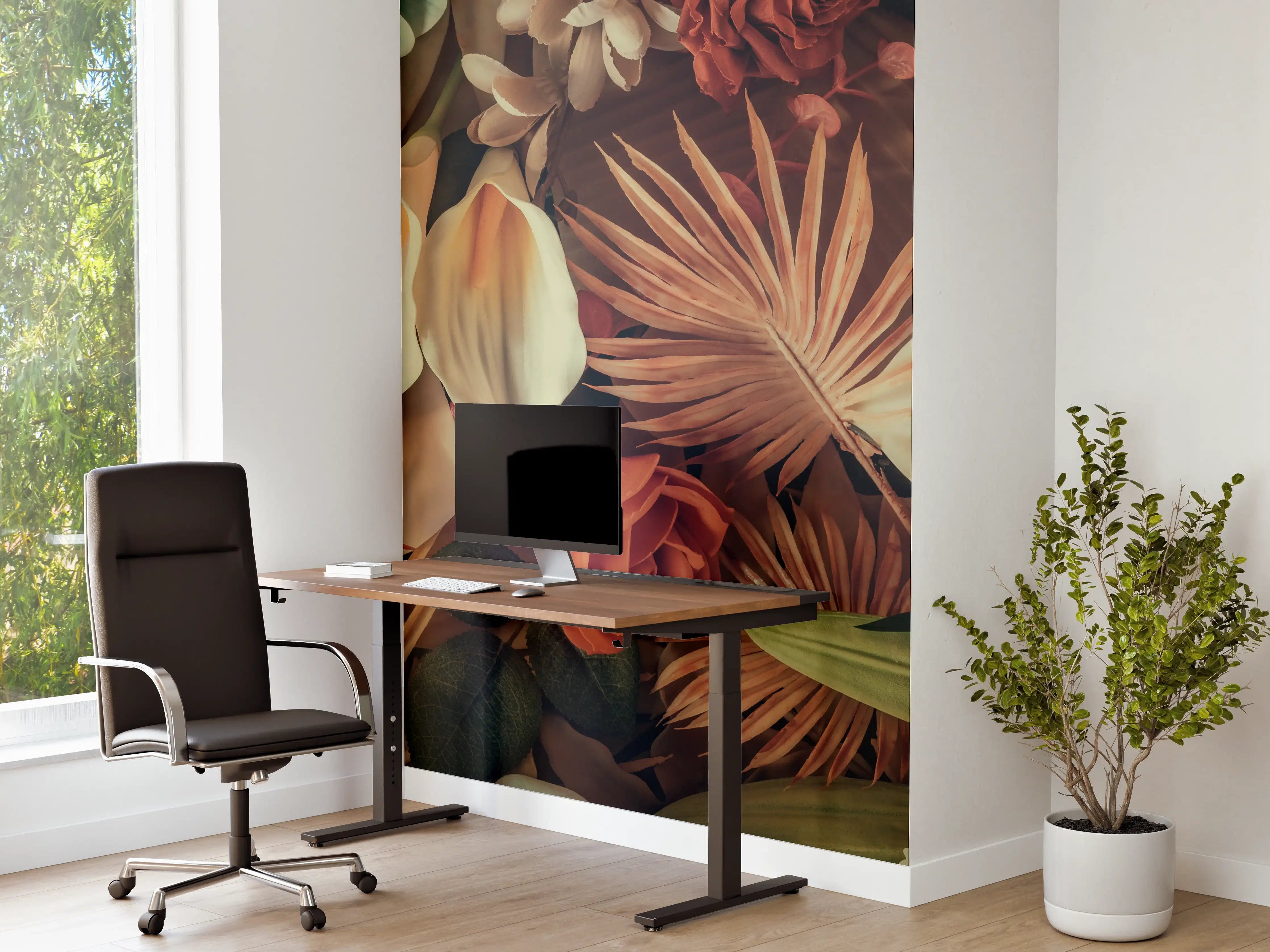 Büro Wandgestaltung - Buntes Frühlingsblumen Muster