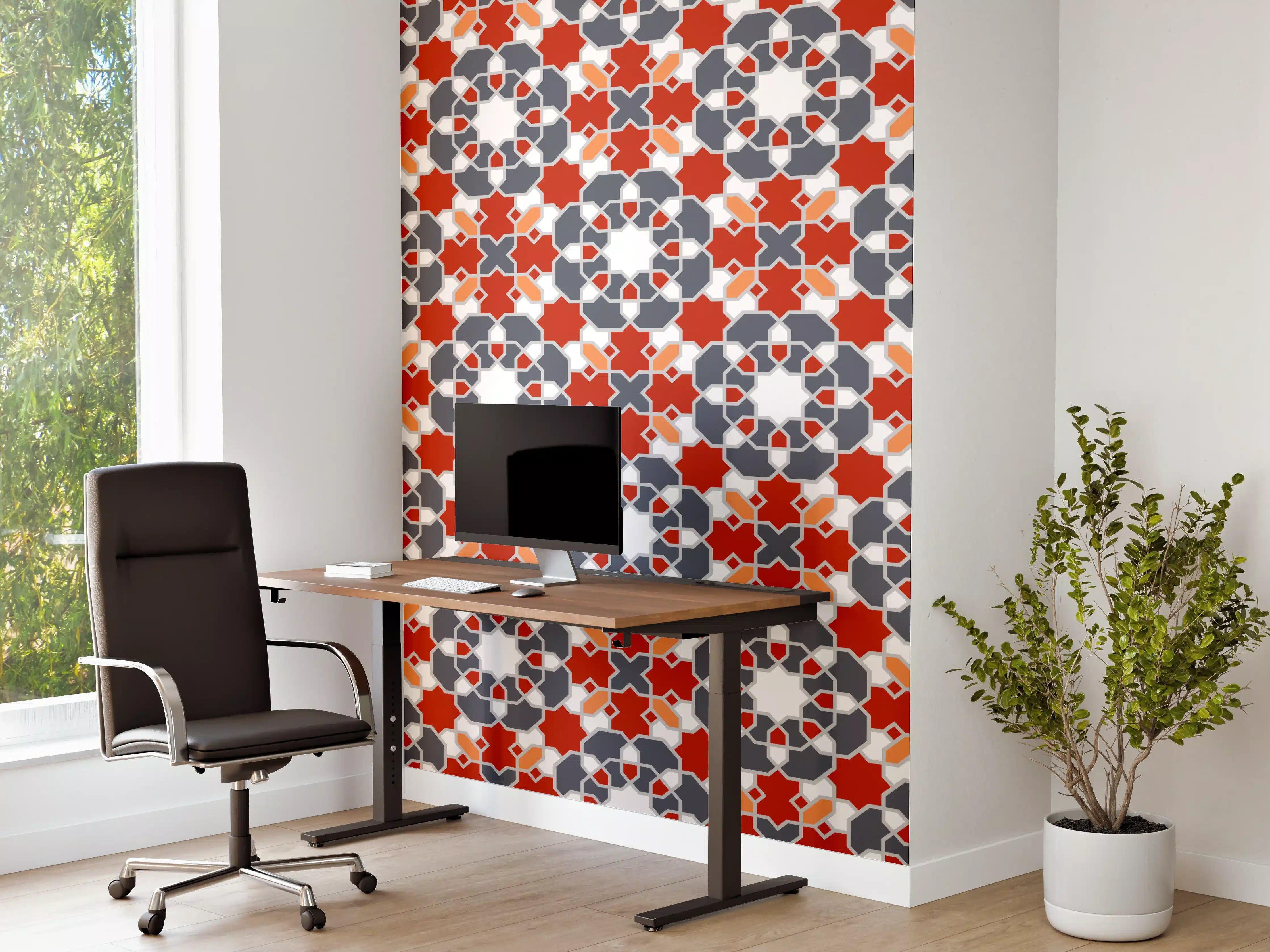 Büro Wandgestaltung - Buntes Geometrie-Muster