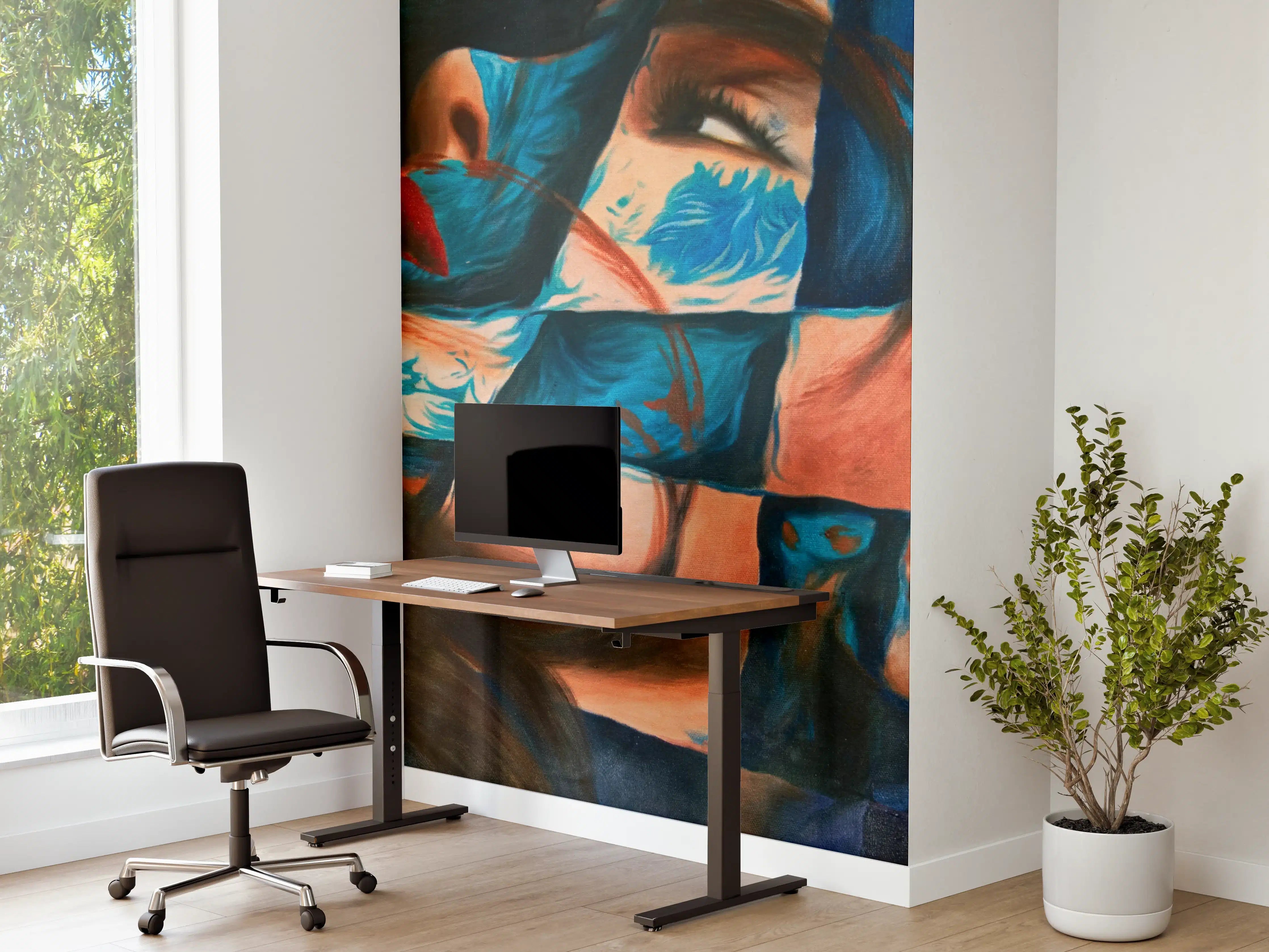 Büro Wandgestaltung - Buntes Kunstwerk mit intensiven Farben