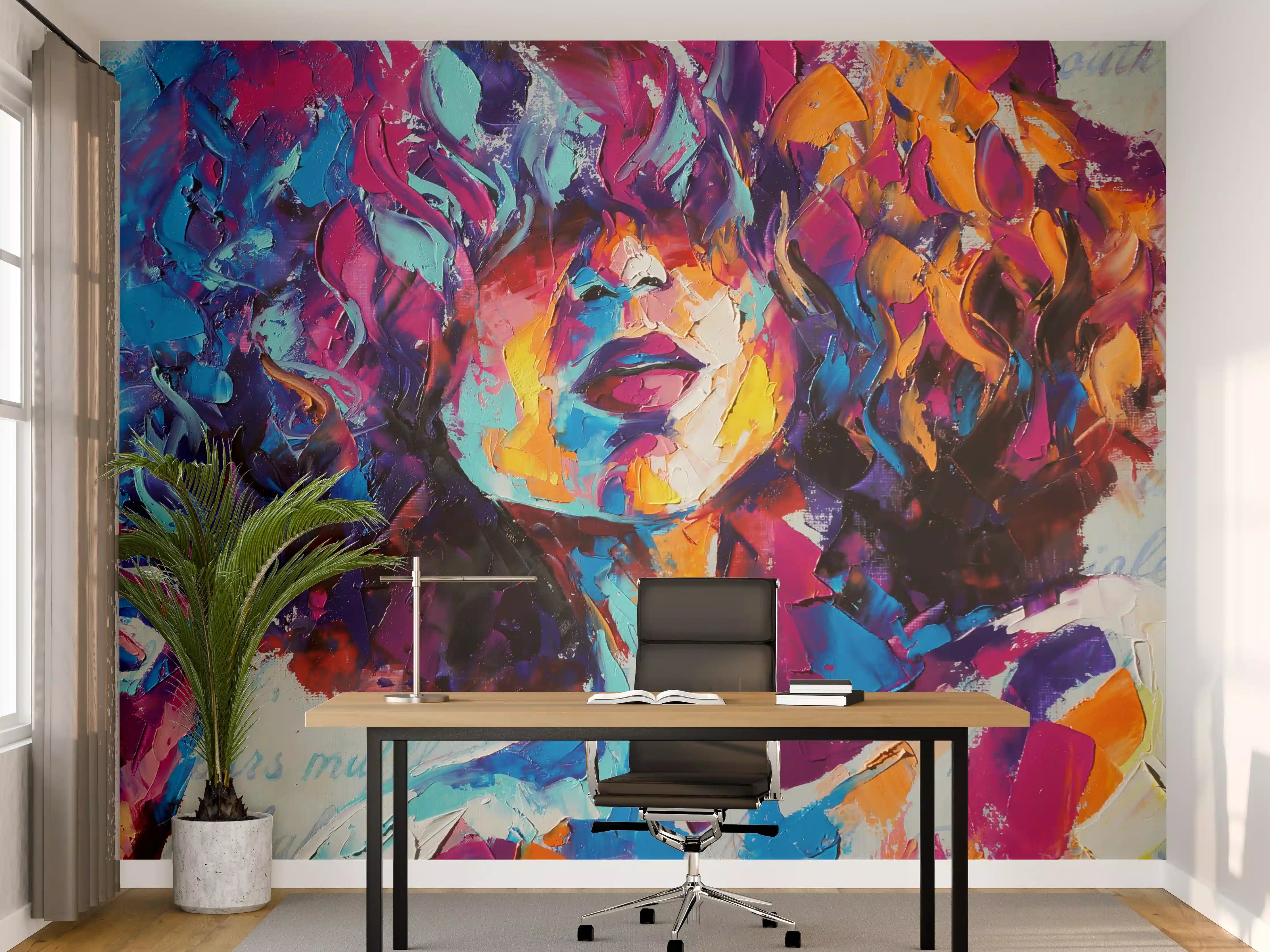 Büro Wandgestaltung - Buntes "Louise" - Ölgemälde