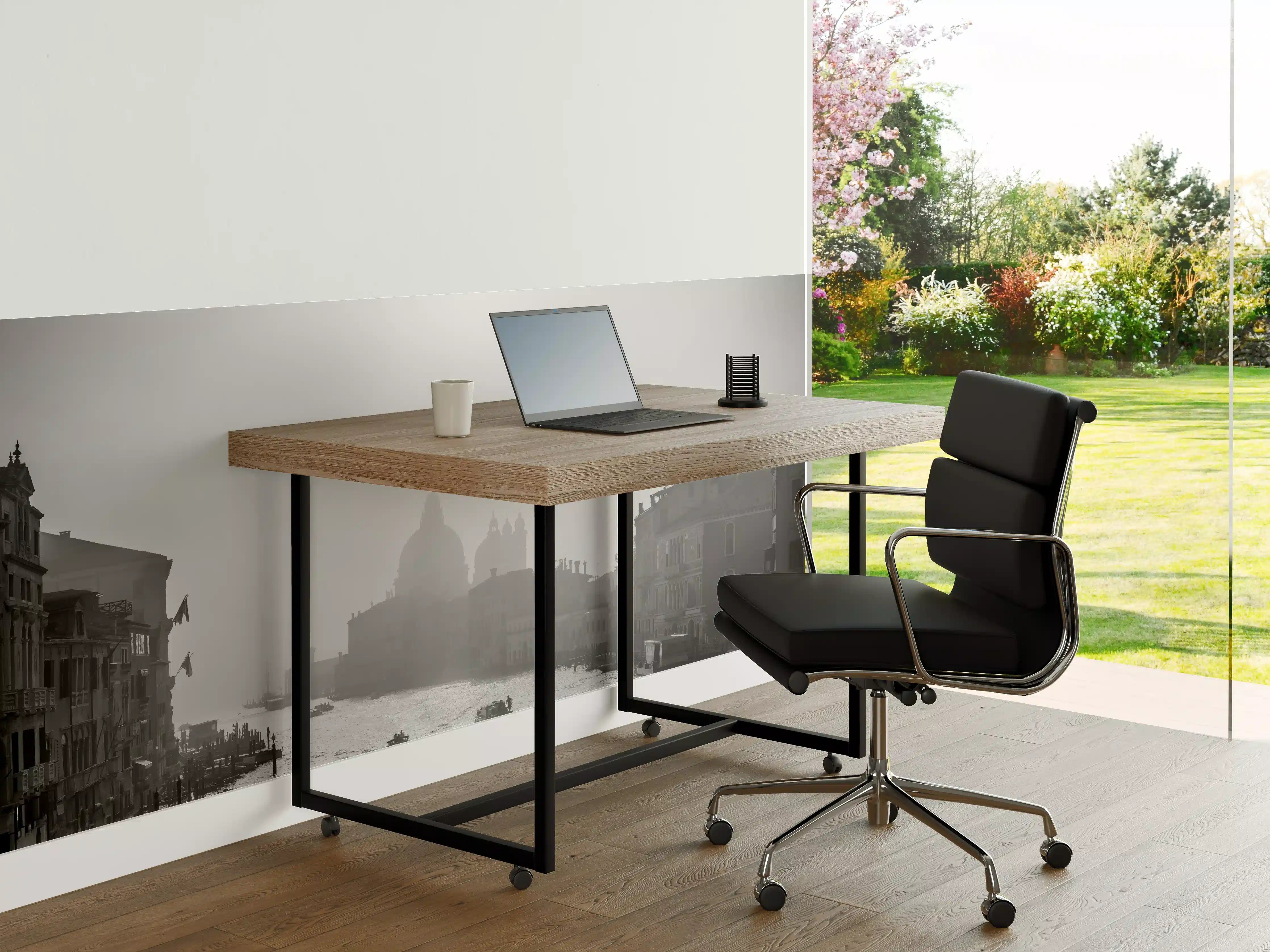 Büro Wandgestaltung - Canal Grande in Schwarz-weiß