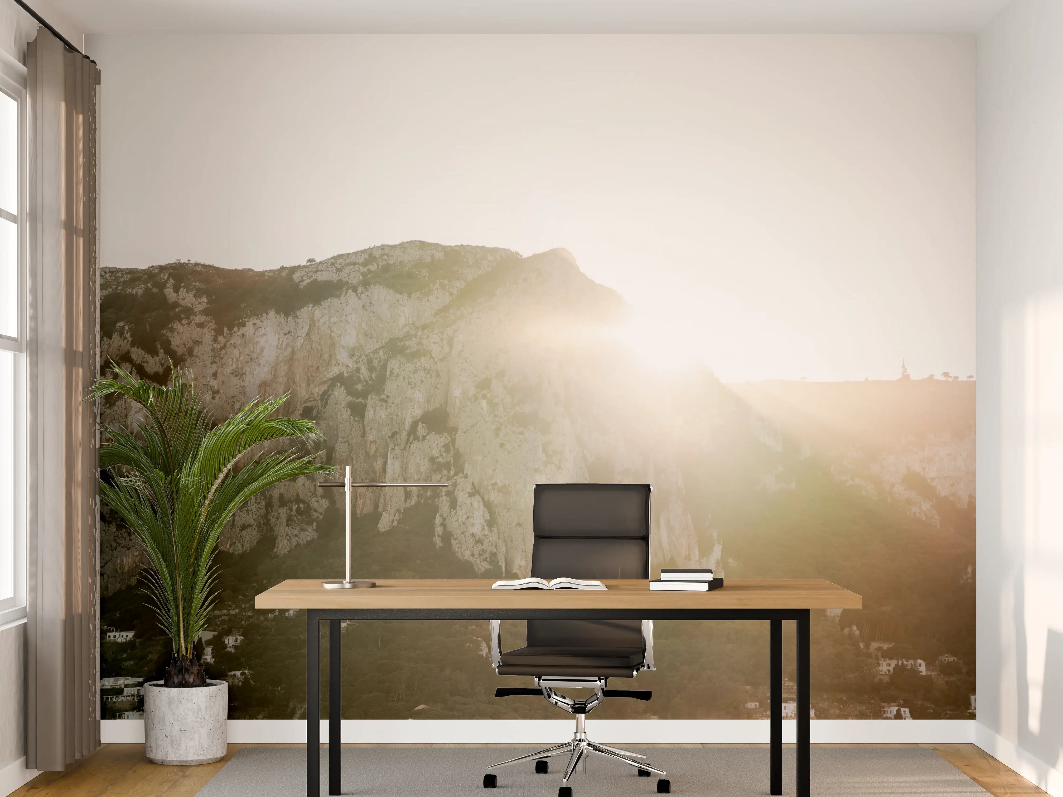 Büro Wandgestaltung - Capri Morgendämmerung Weiß