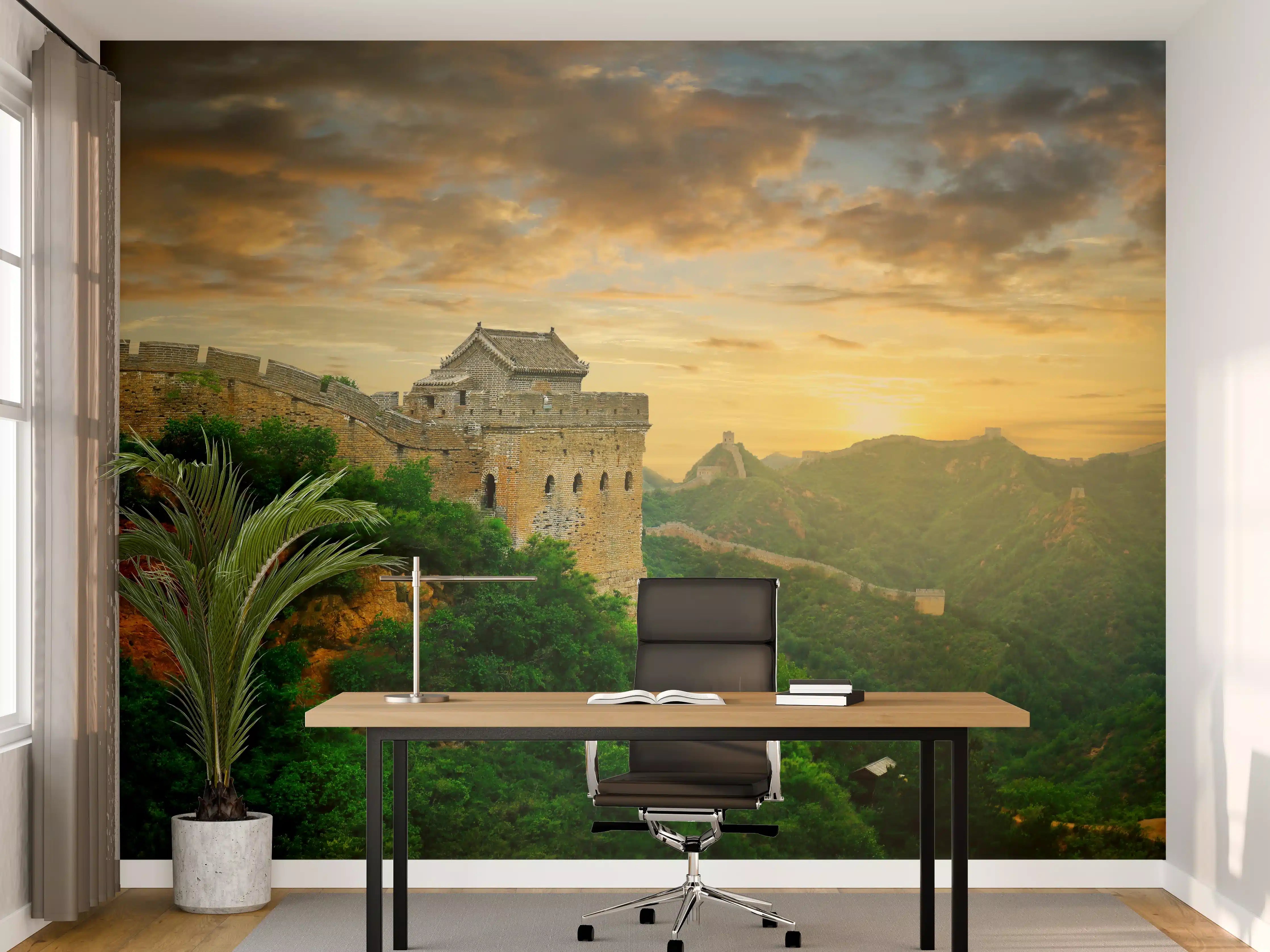 Büro Wandgestaltung - Chinesische Mauer Zeitlose Schönheit im Abendlicht