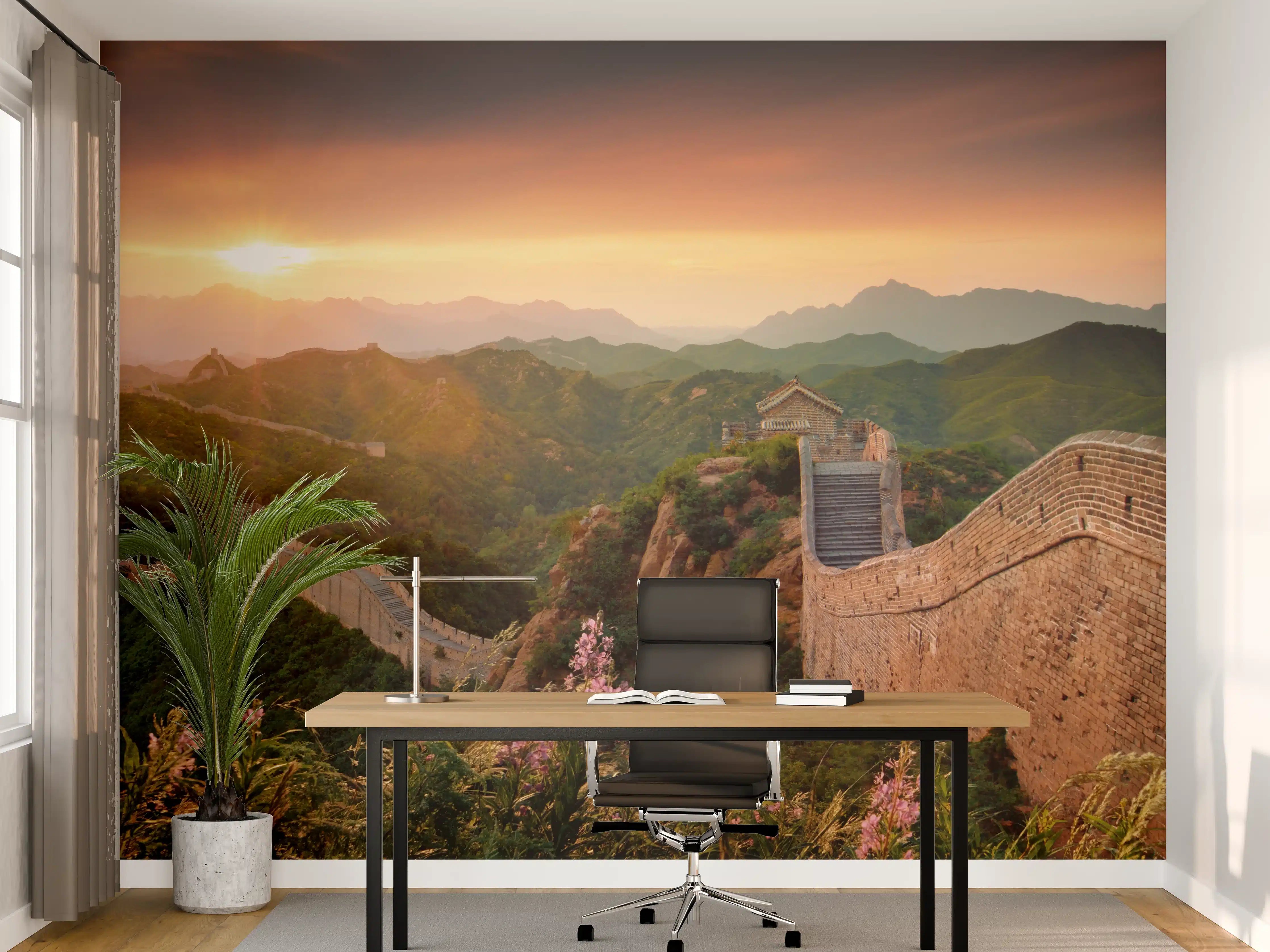 Büro Wandgestaltung - Chinesische Mauer bei Sonnenuntergang