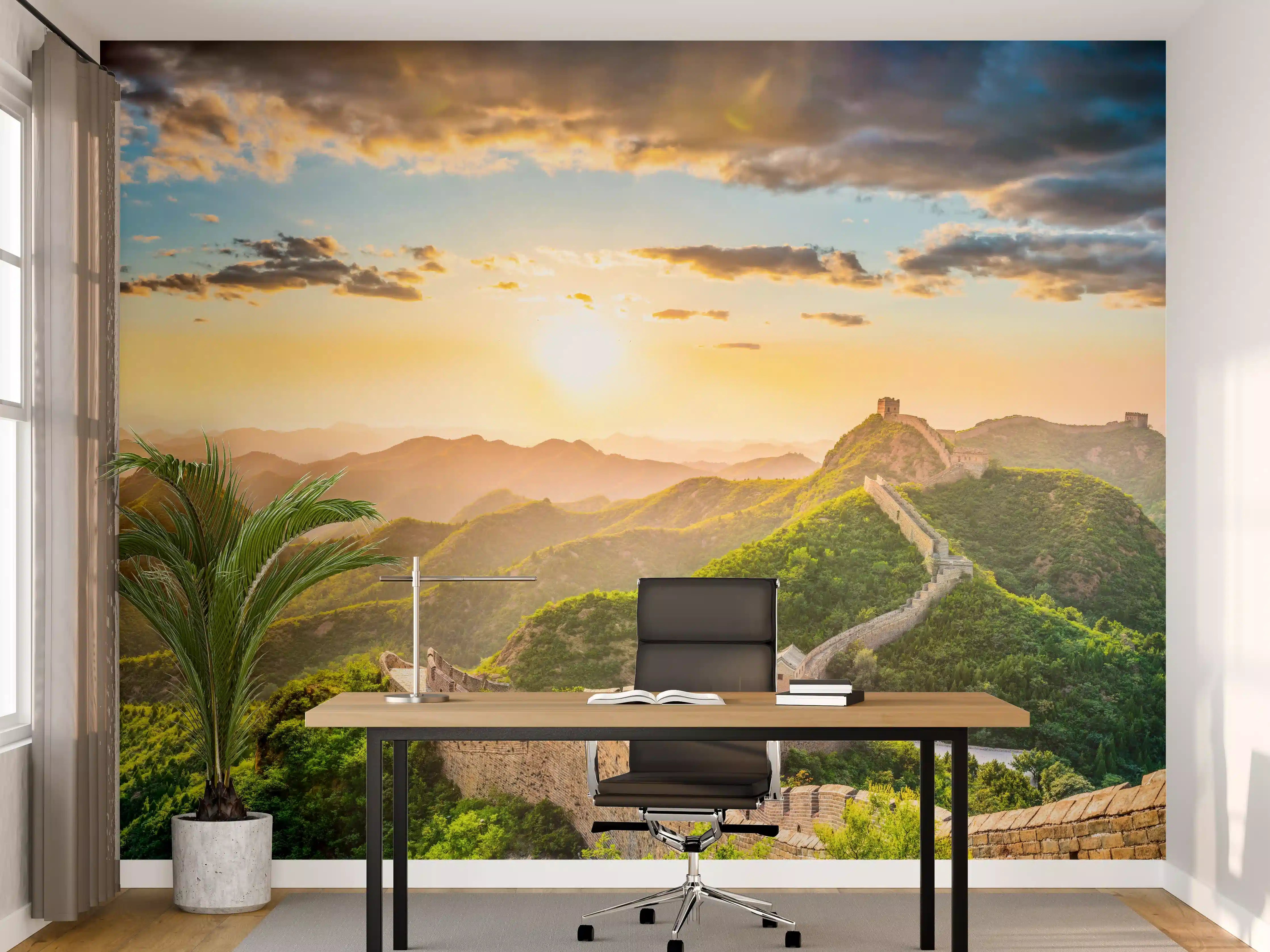 Büro Wandgestaltung - Chinesische Mauer im Sonnenuntergang