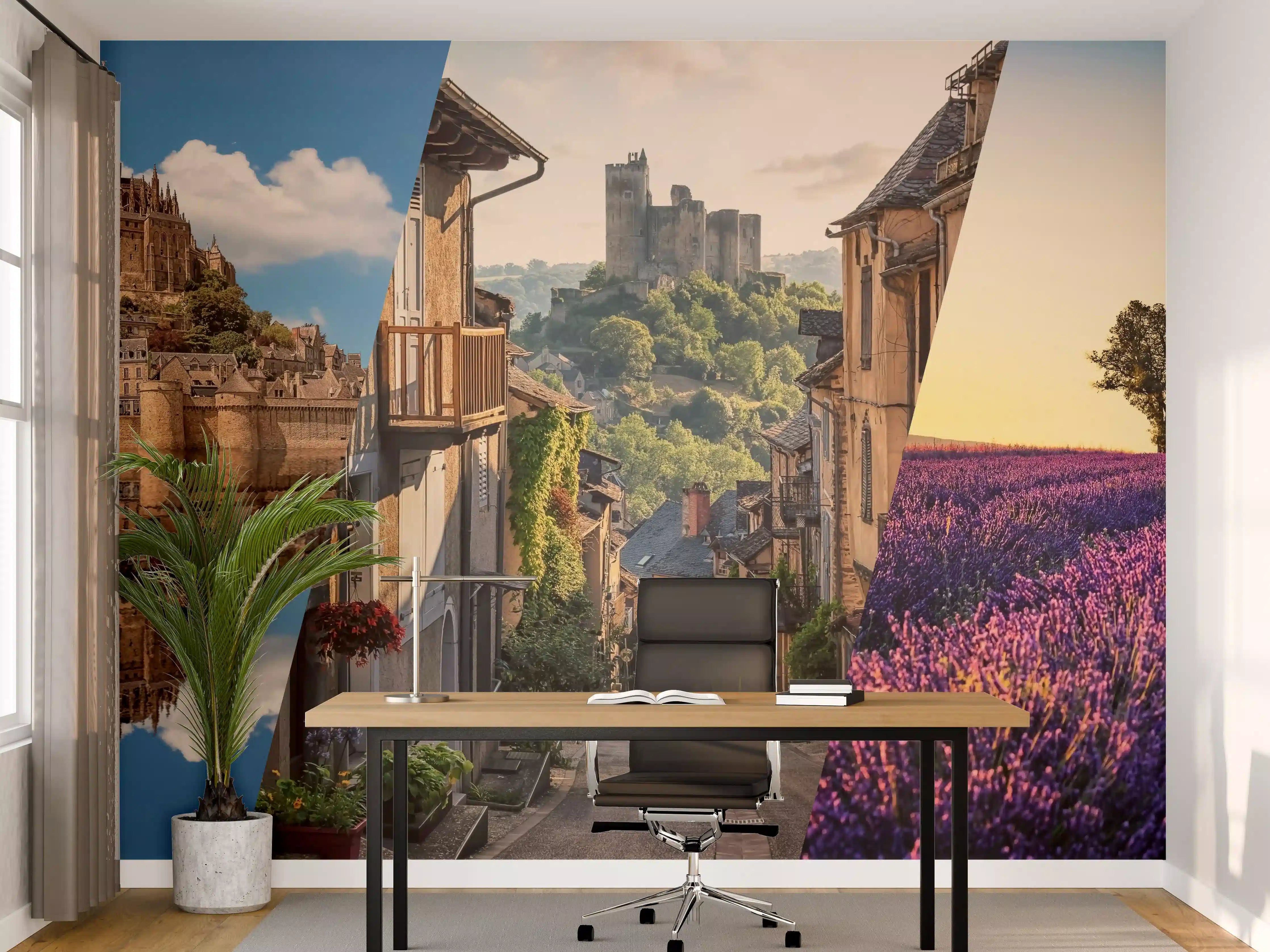 Büro Wandgestaltung - Collage von Sehenswürdigkeiten