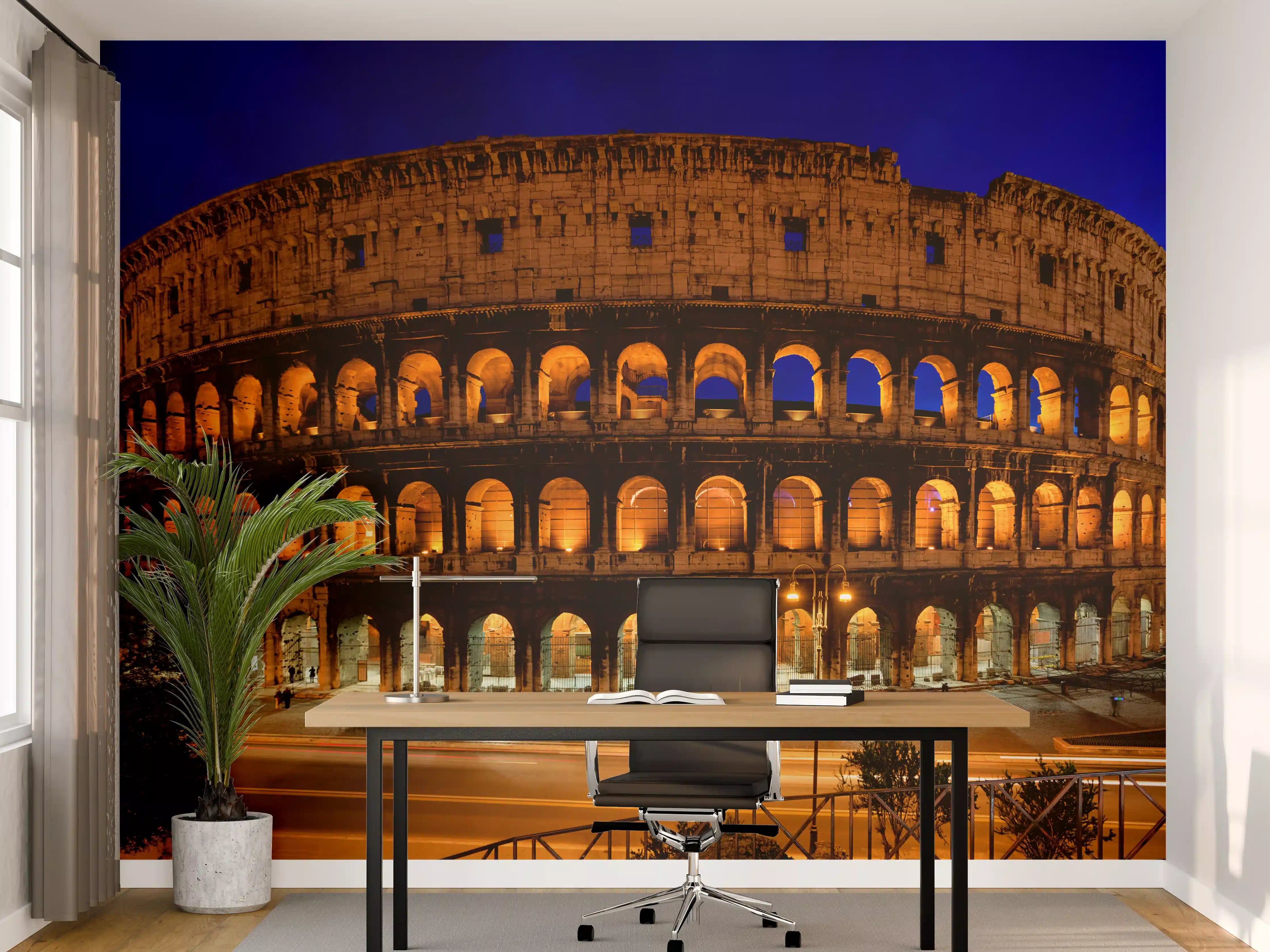 Büro Wandgestaltung - Das Kolosseum bei Nacht in Rom