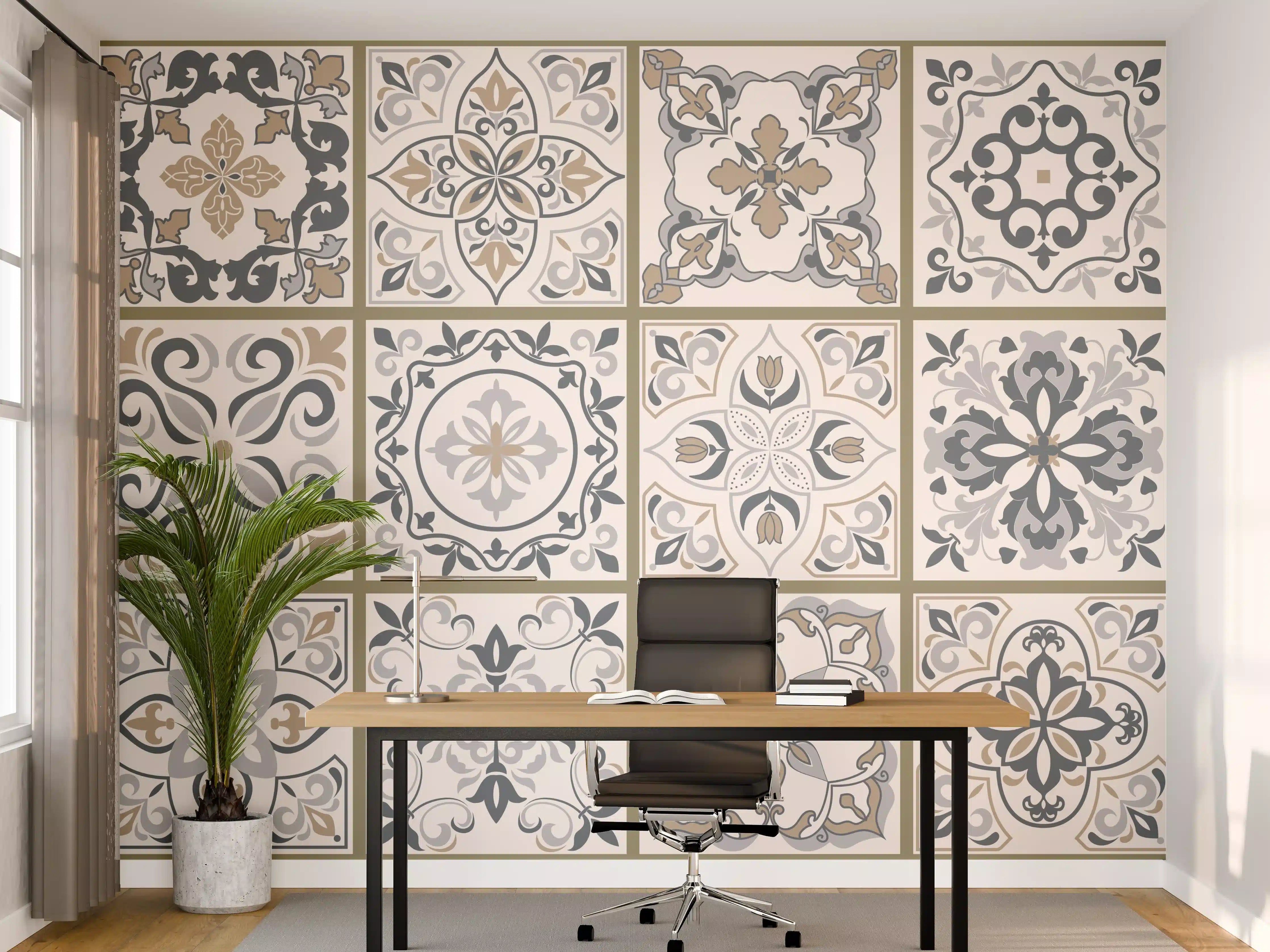Büro Wandgestaltung - Dekorative Musterfliesen