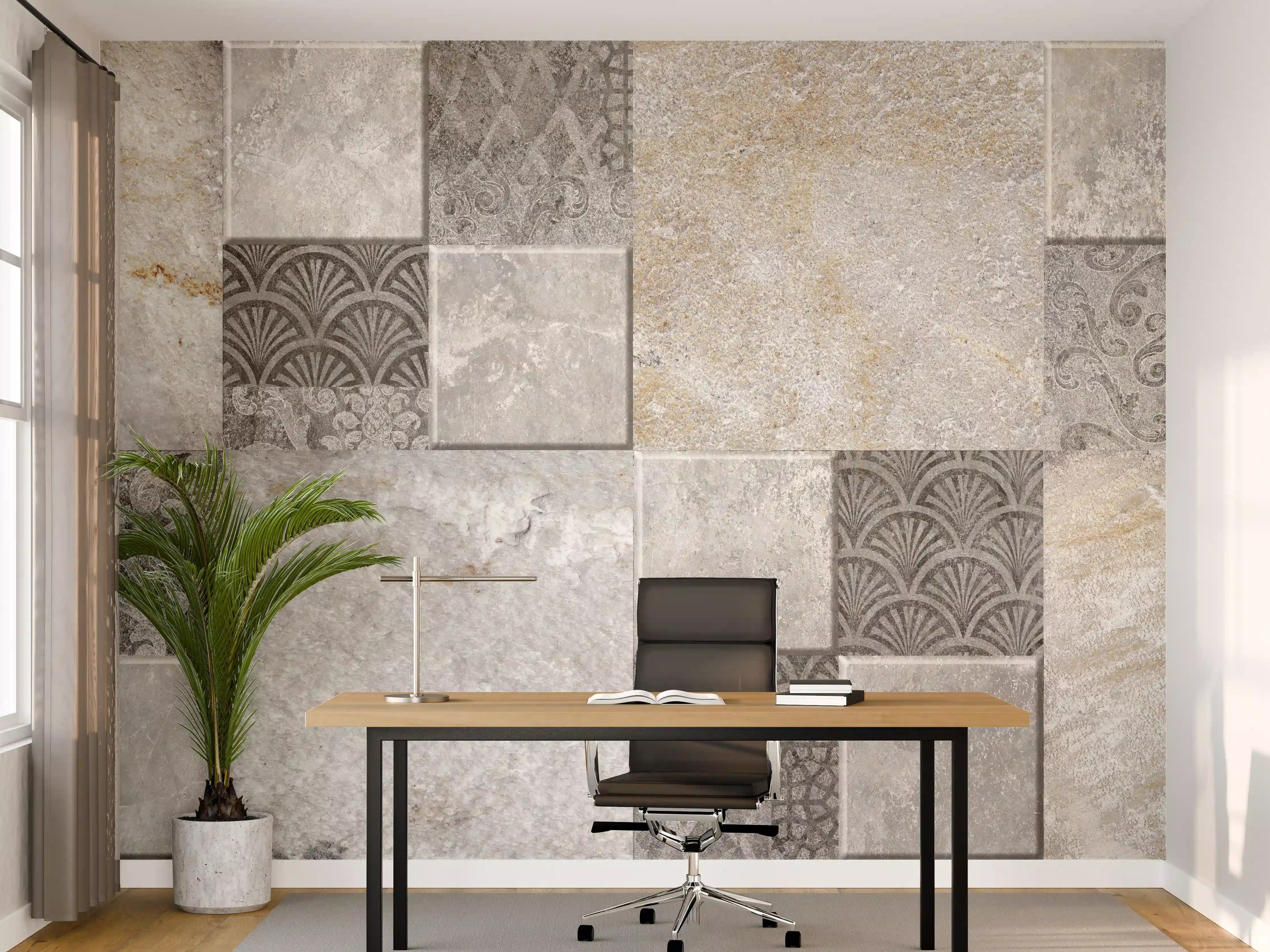 Büro Wandgestaltung - Dekorativer Steinmosaik