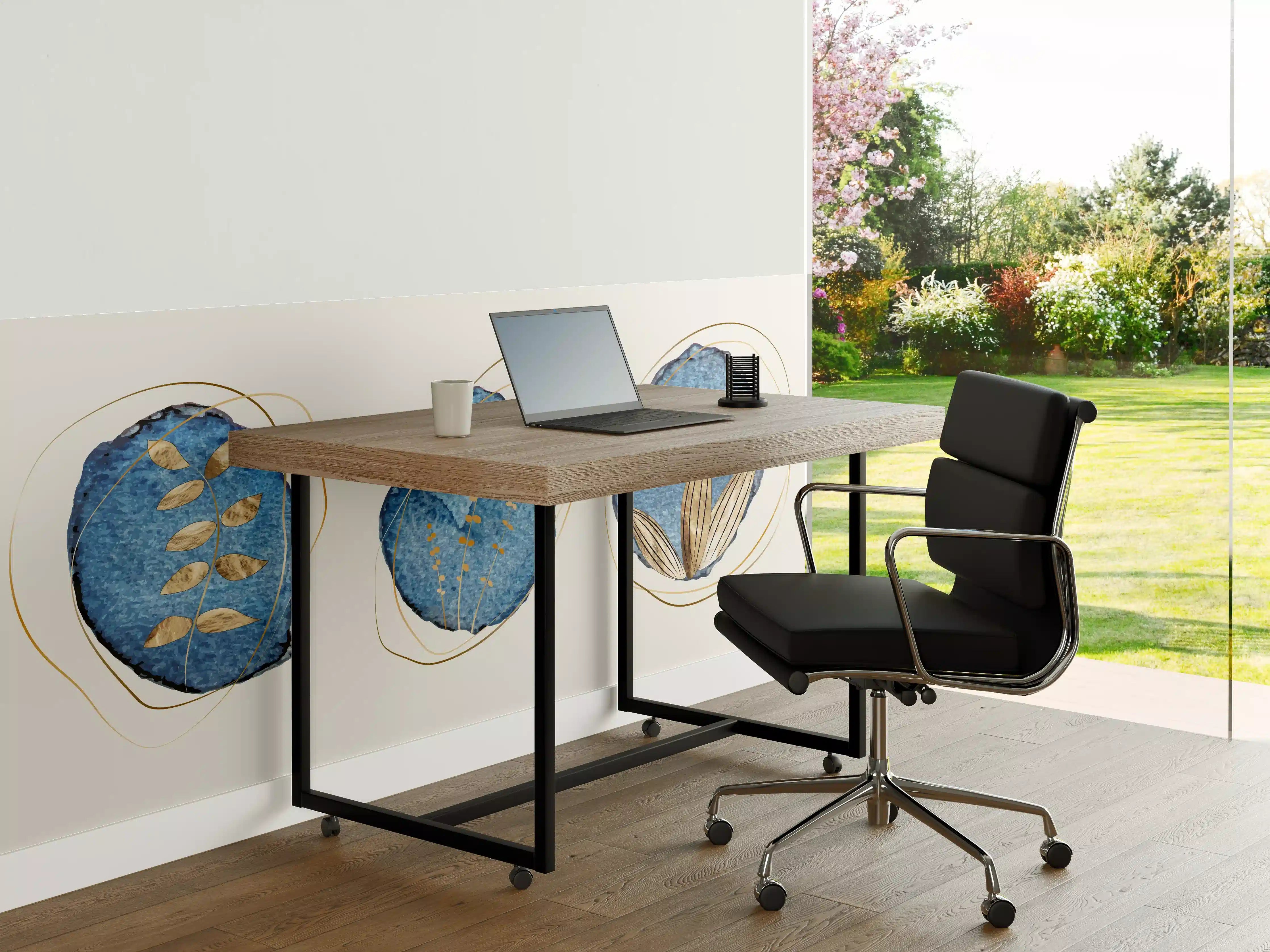 Büro Wandgestaltung - Denim Blau Naturmotiv Kunstdruck