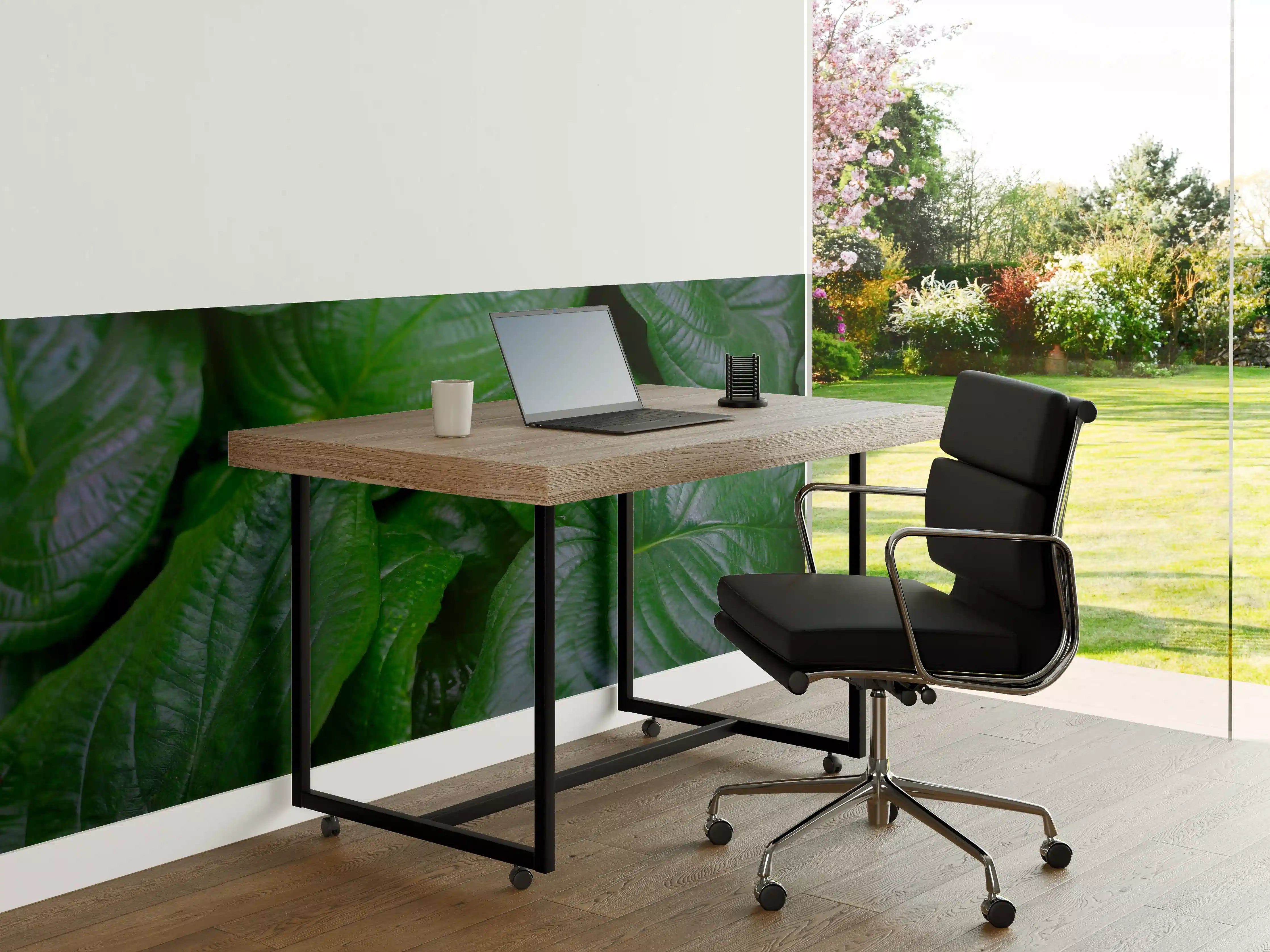 Büro Wandgestaltung - Detailaufnahme Grüner Blätter