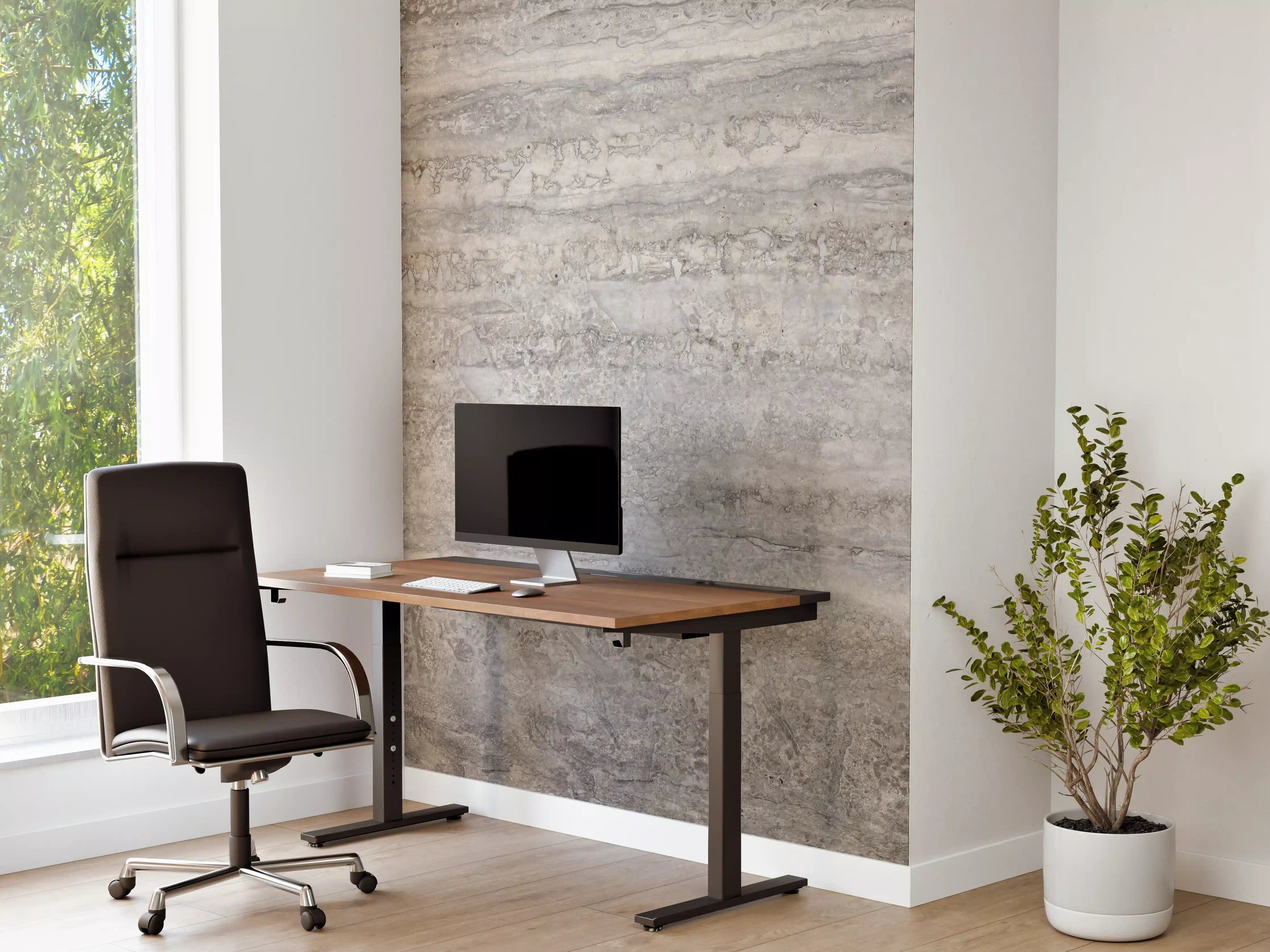 Büro Wandgestaltung - Dezenter Travertin Marmor