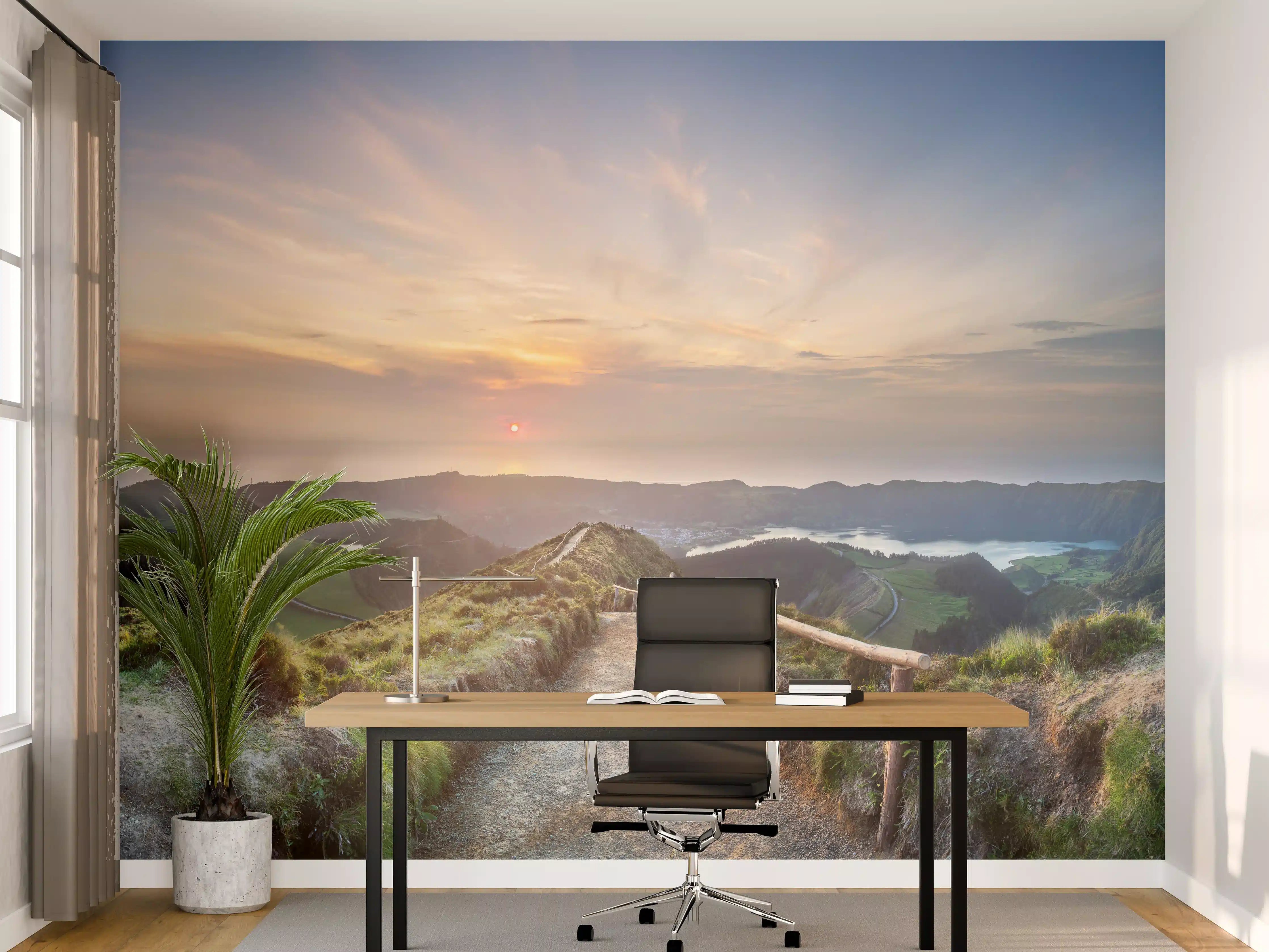 Büro Wandgestaltung - Die Insel Sao Miguel und der See Ponta Delgada