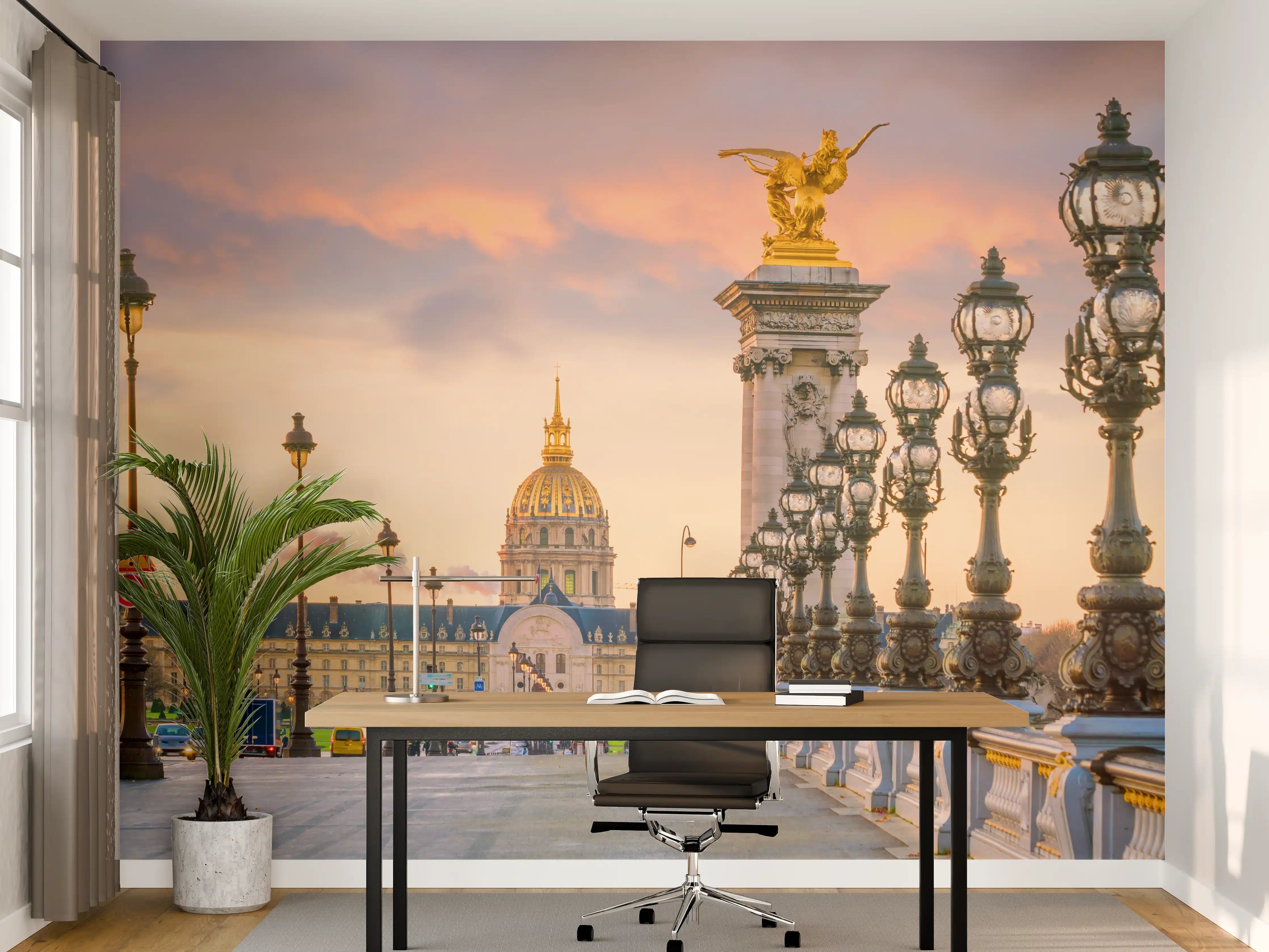 Büro Wandgestaltung - Die Pont Alexandre III Brücke über die Seine in Paris