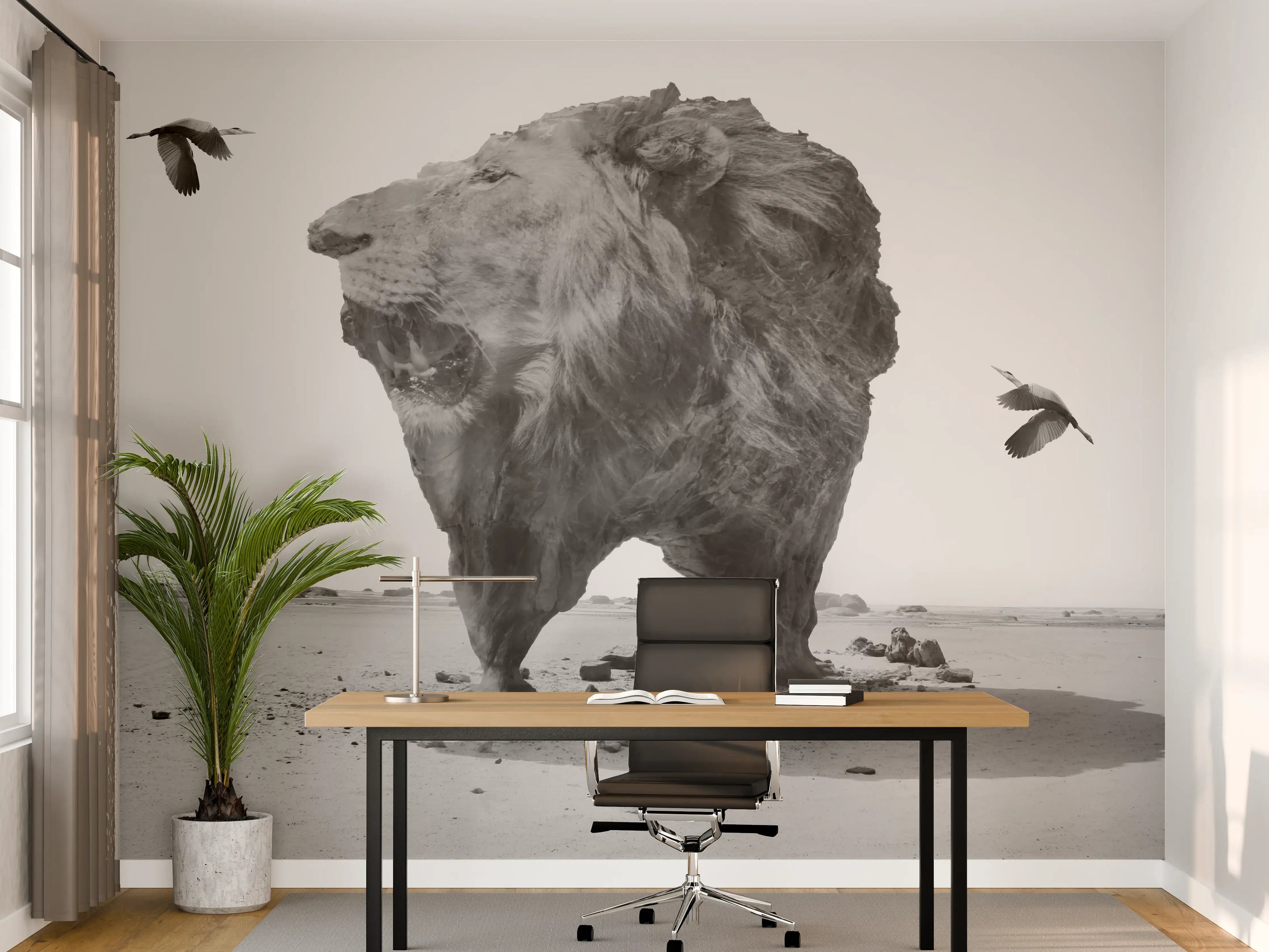Büro Wandgestaltung - Digitalkunst - Löwe