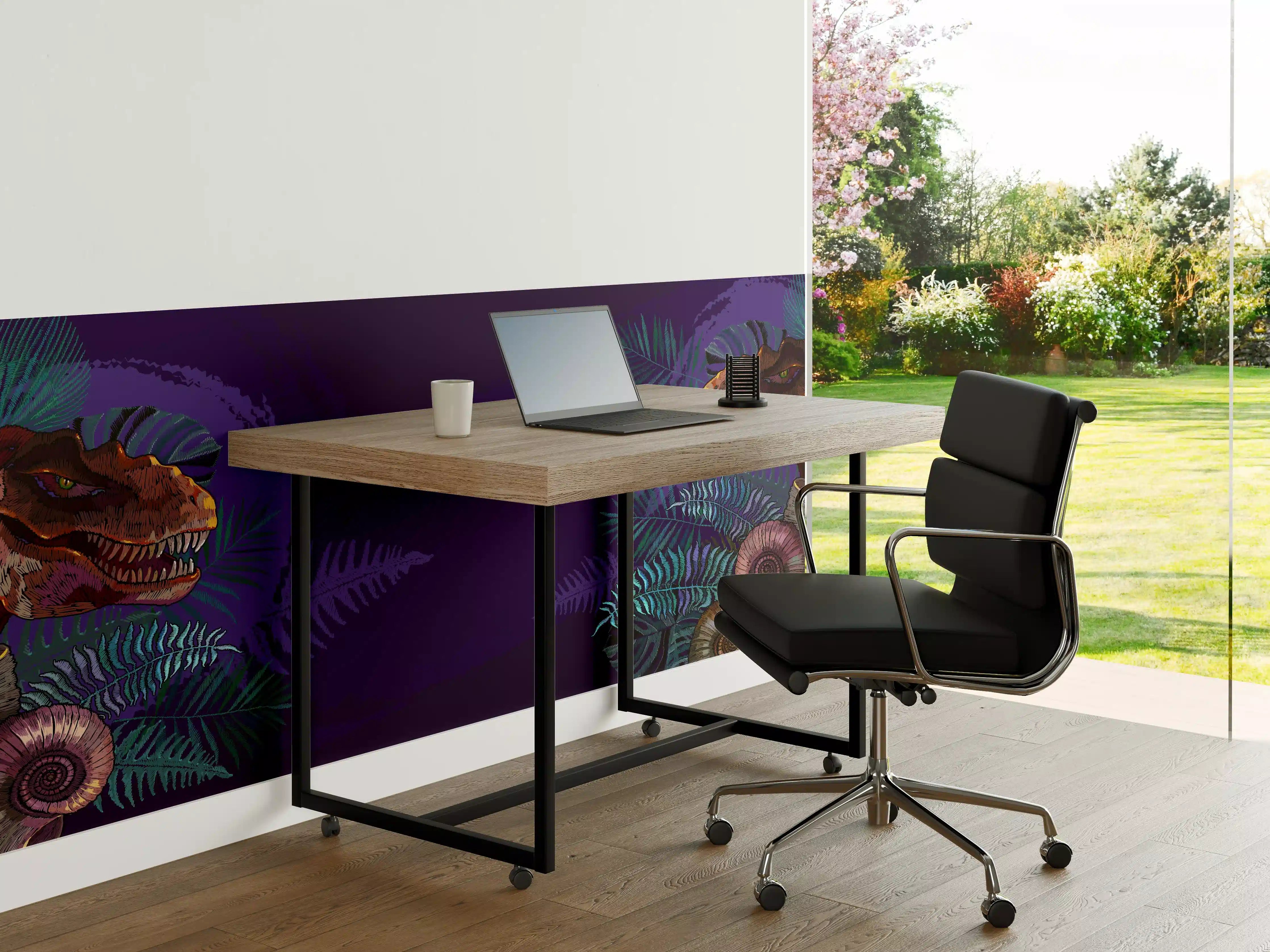 Büro Wandgestaltung - Dinosaurier & Fossilien Dunkellila Muster