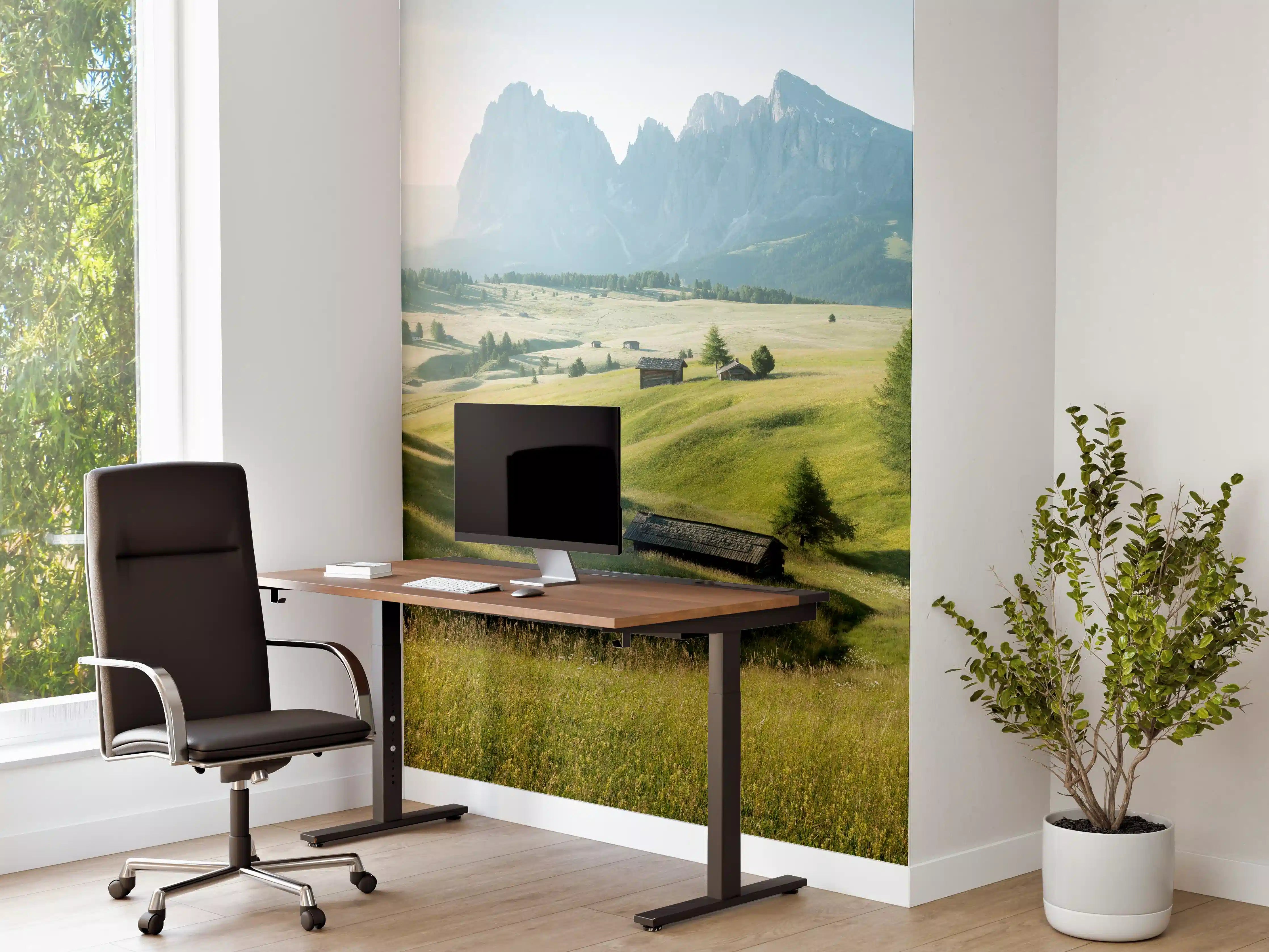 Büro Wandgestaltung - Dolomiten Berglandschaft auf der Seiser Alm