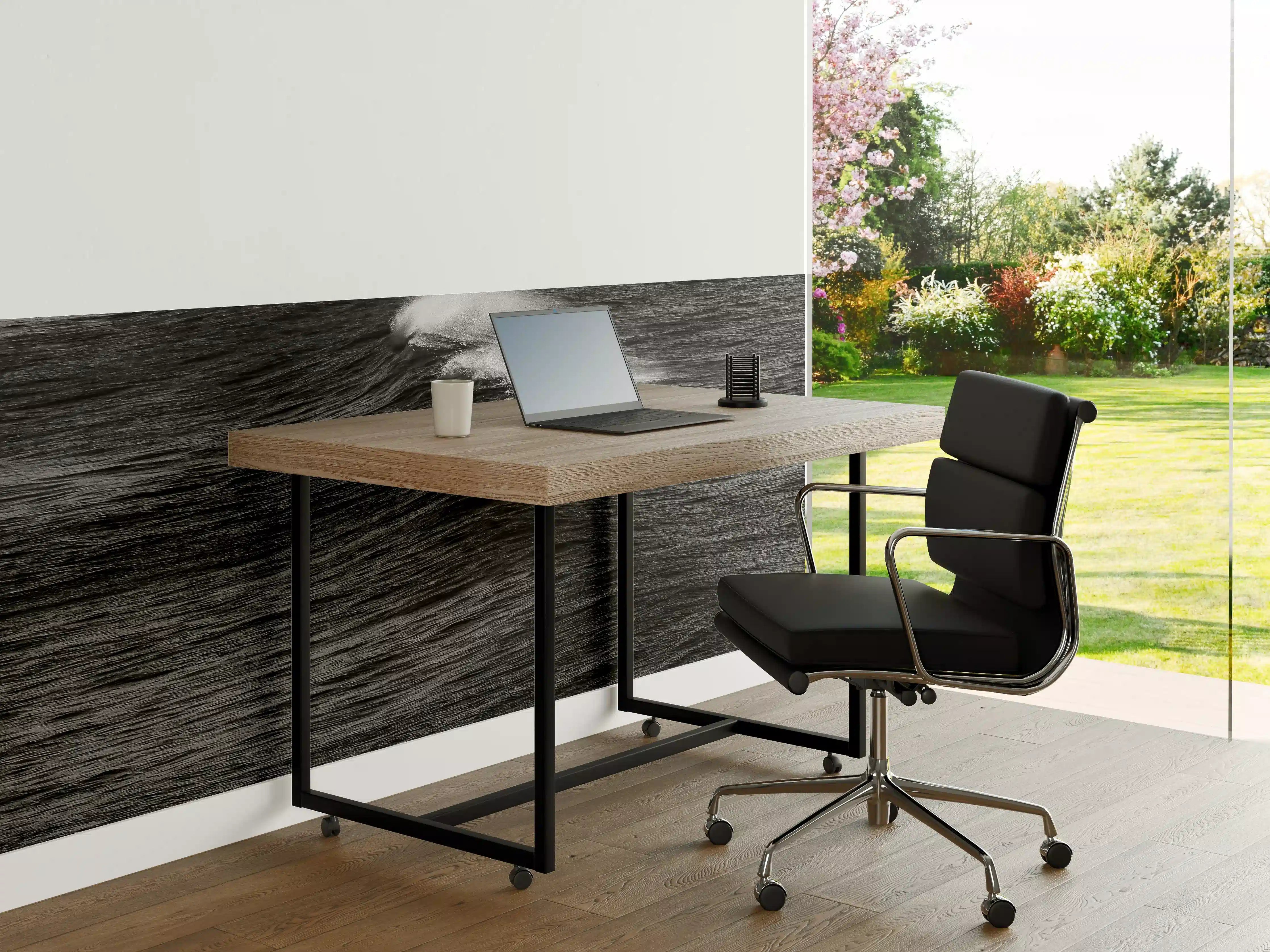 Büro Wandgestaltung - Dramatisches Meer in Schwarzweiß
