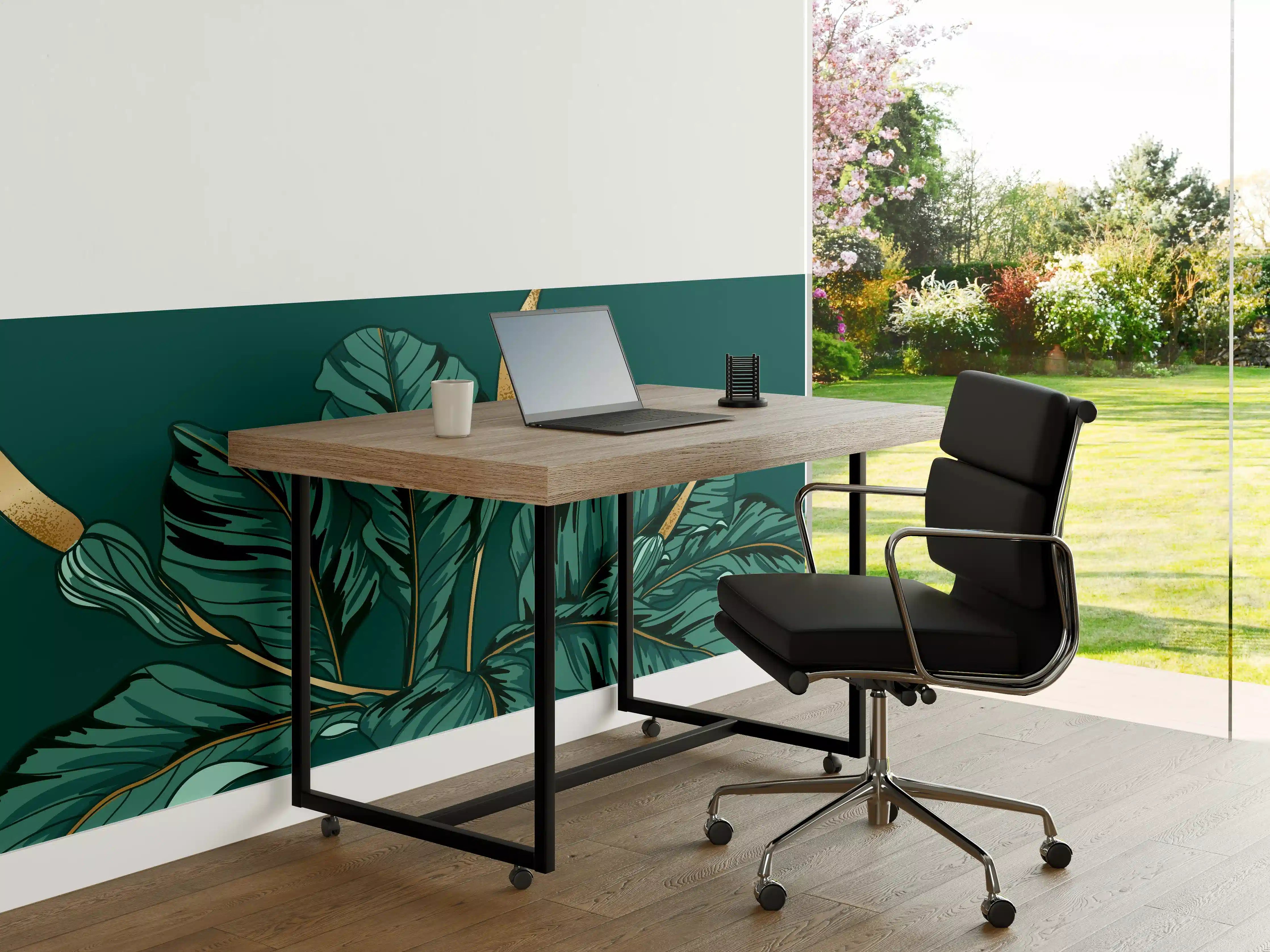 Büro Wandgestaltung - Dschungel-Grün-Blatt-Design