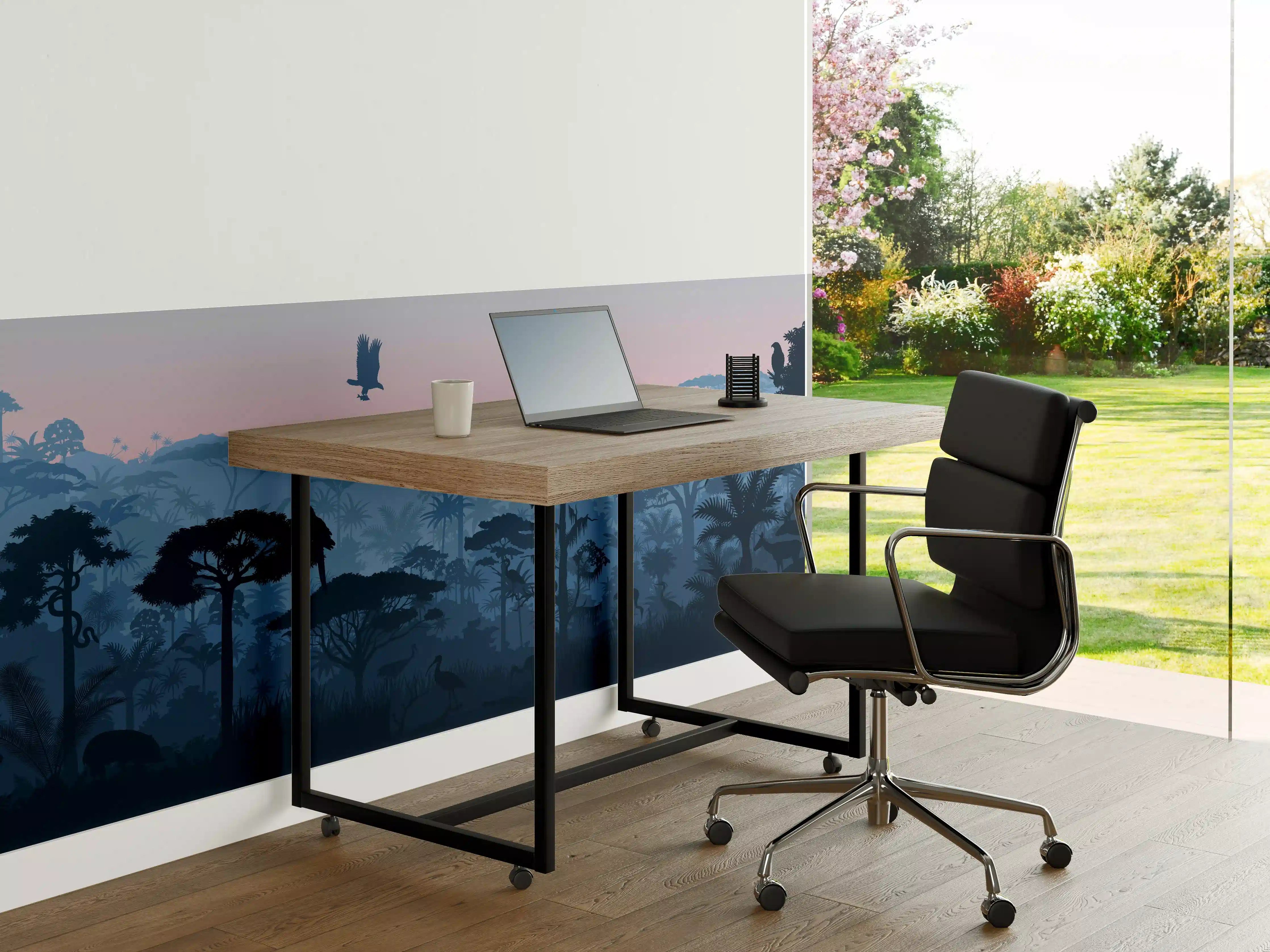 Büro Wandgestaltung - Dschungel Silhouette bei Dämmerung
