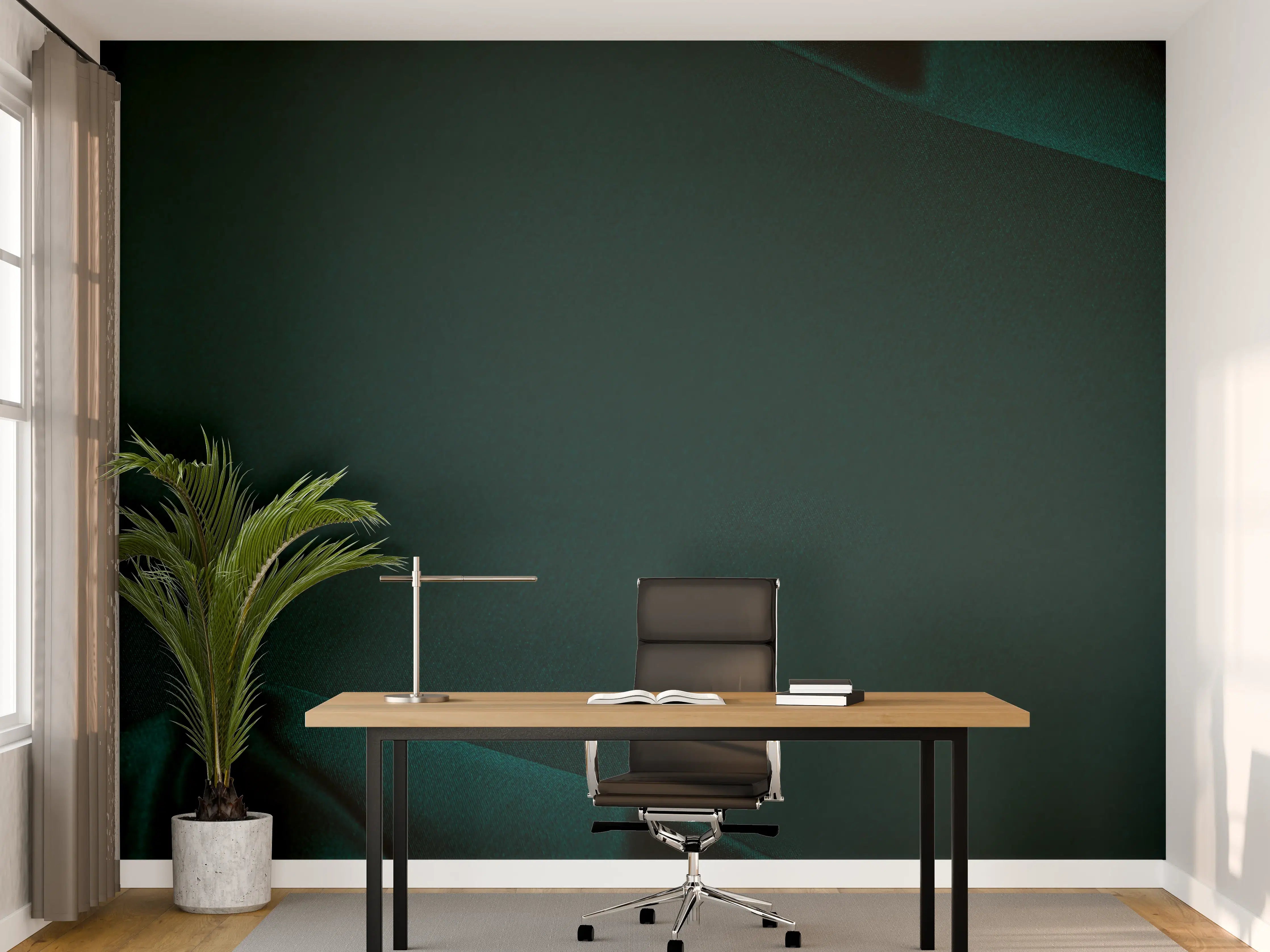 Büro Wandgestaltung - Dunkelblauer Seidensatin Luxus
