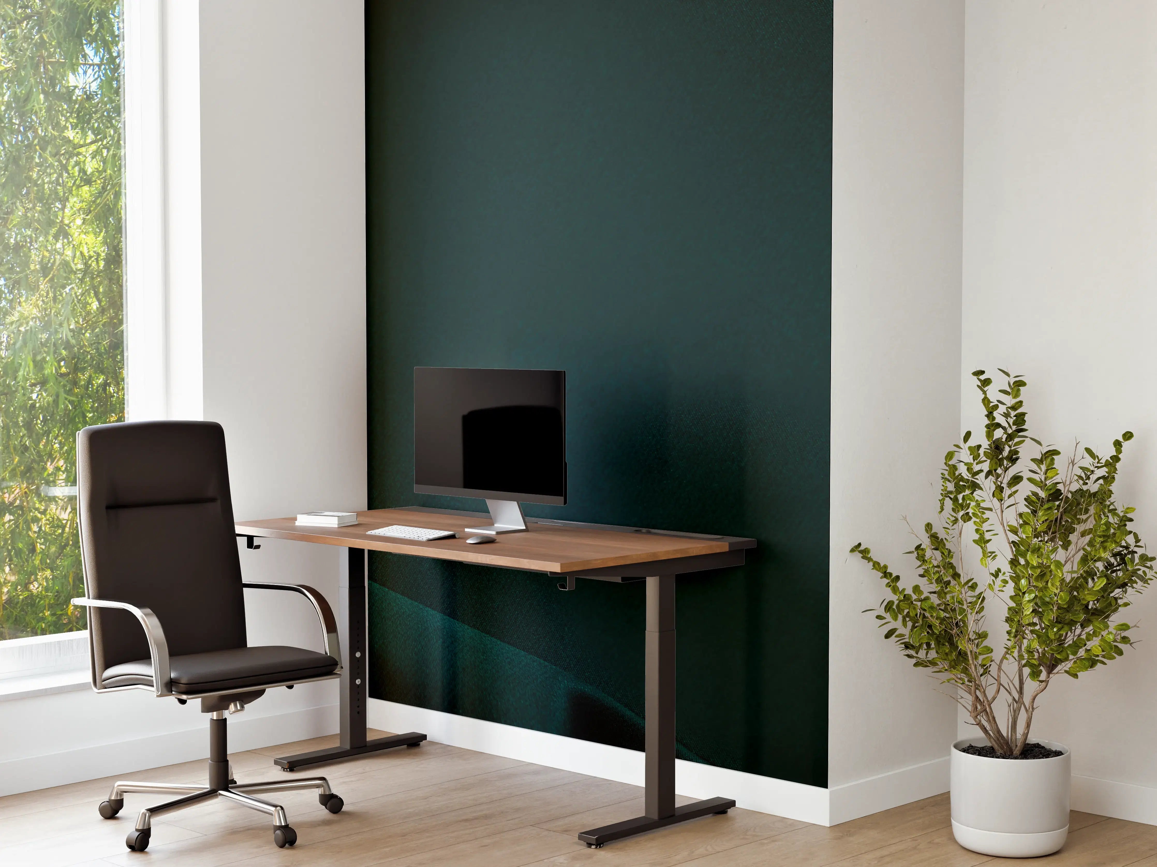 Büro Wandgestaltung - Dunkelblauer Seidensatin Luxus