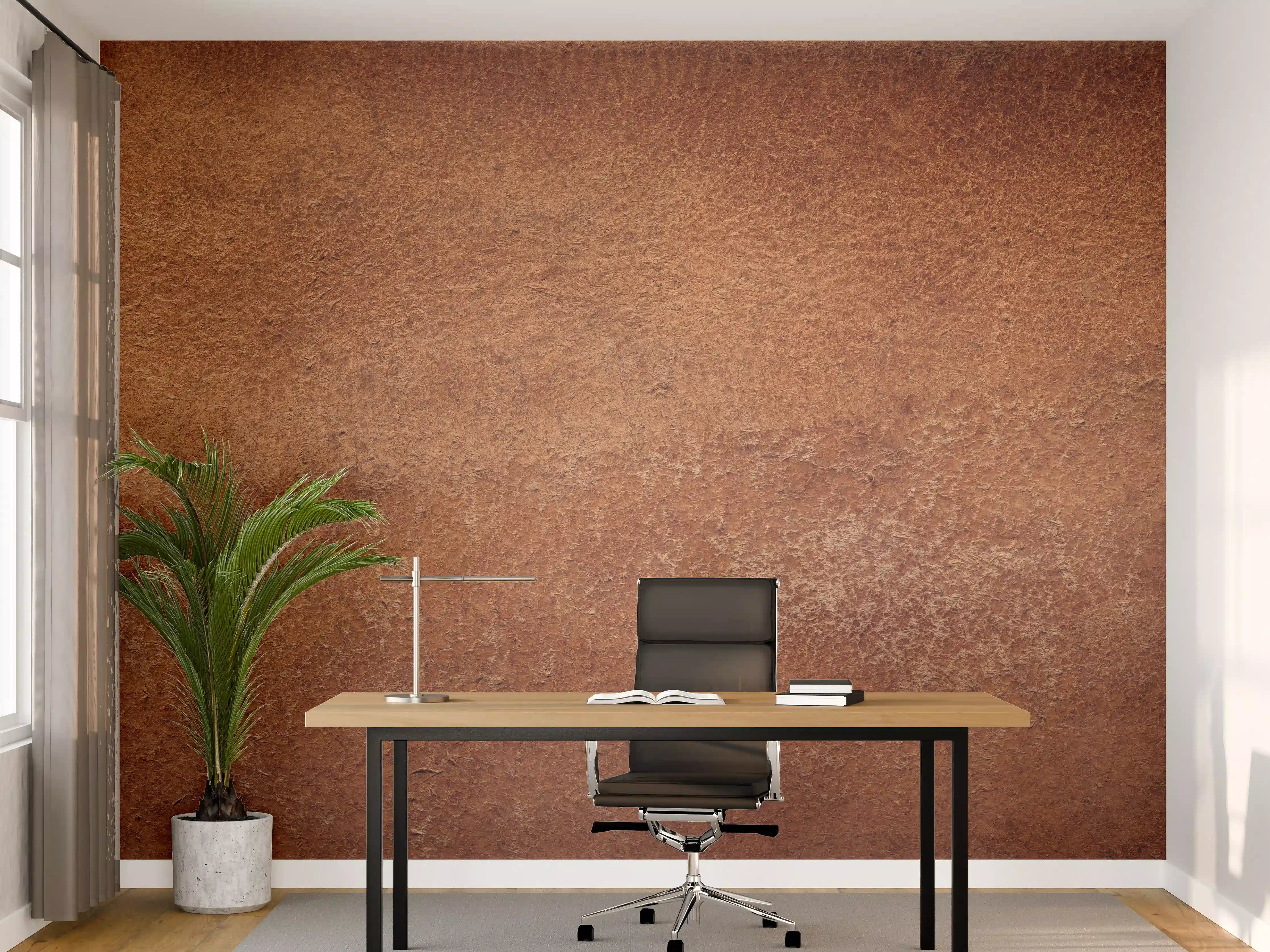 Büro Wandgestaltung - Dunkelbraune Ledertextur