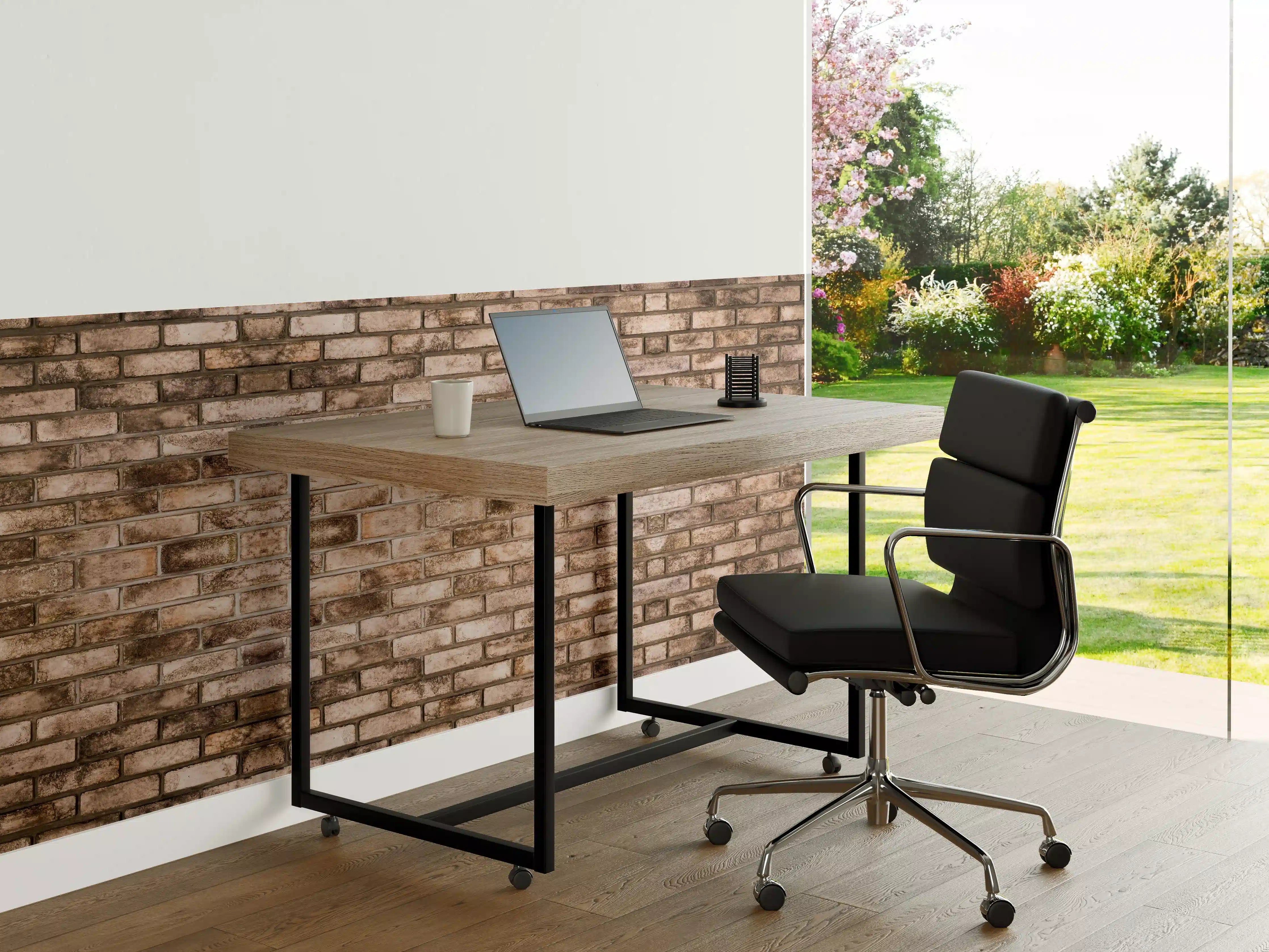 Büro Wandgestaltung - Dunkelbraune Steinmauer